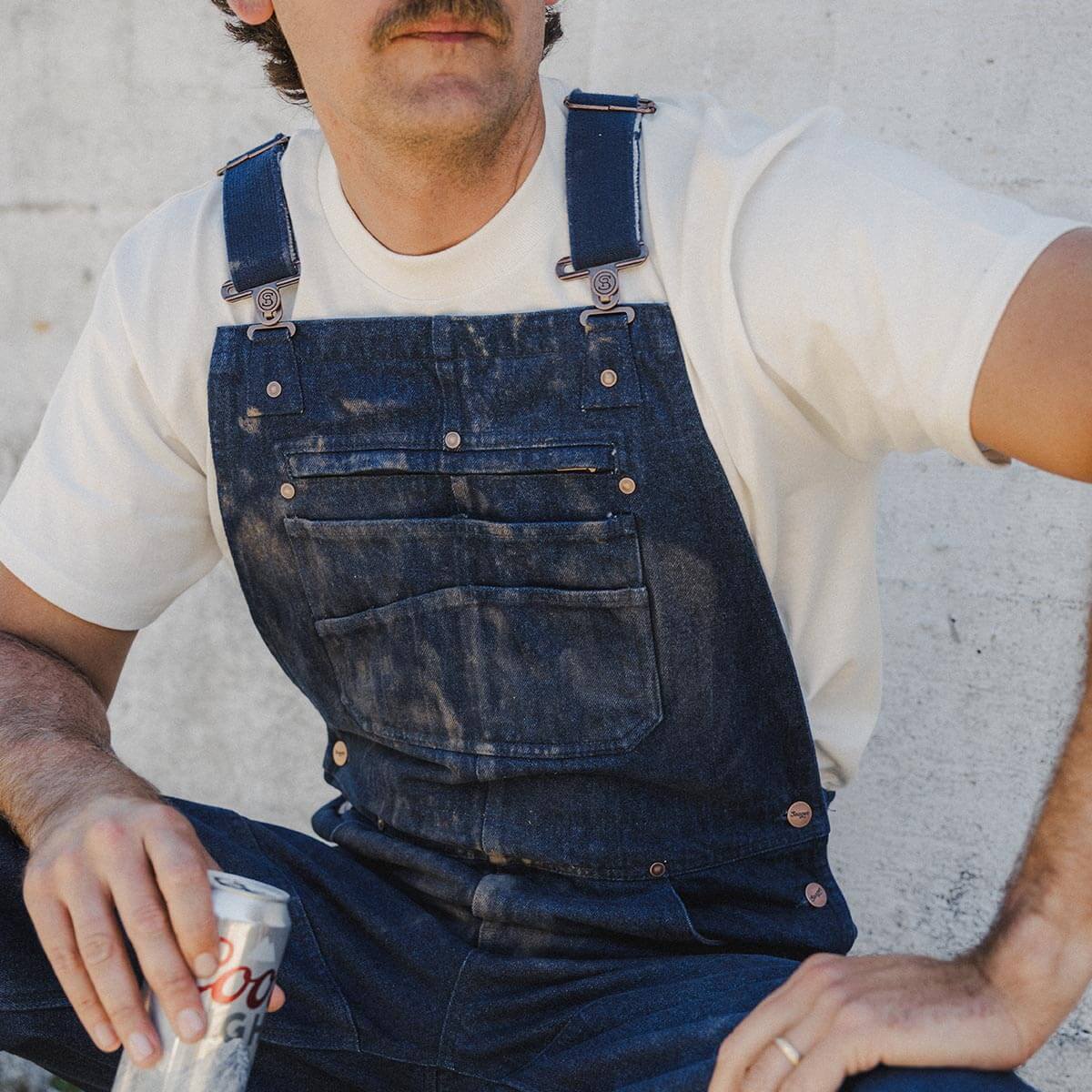 Bison Double Knee Overall Denim