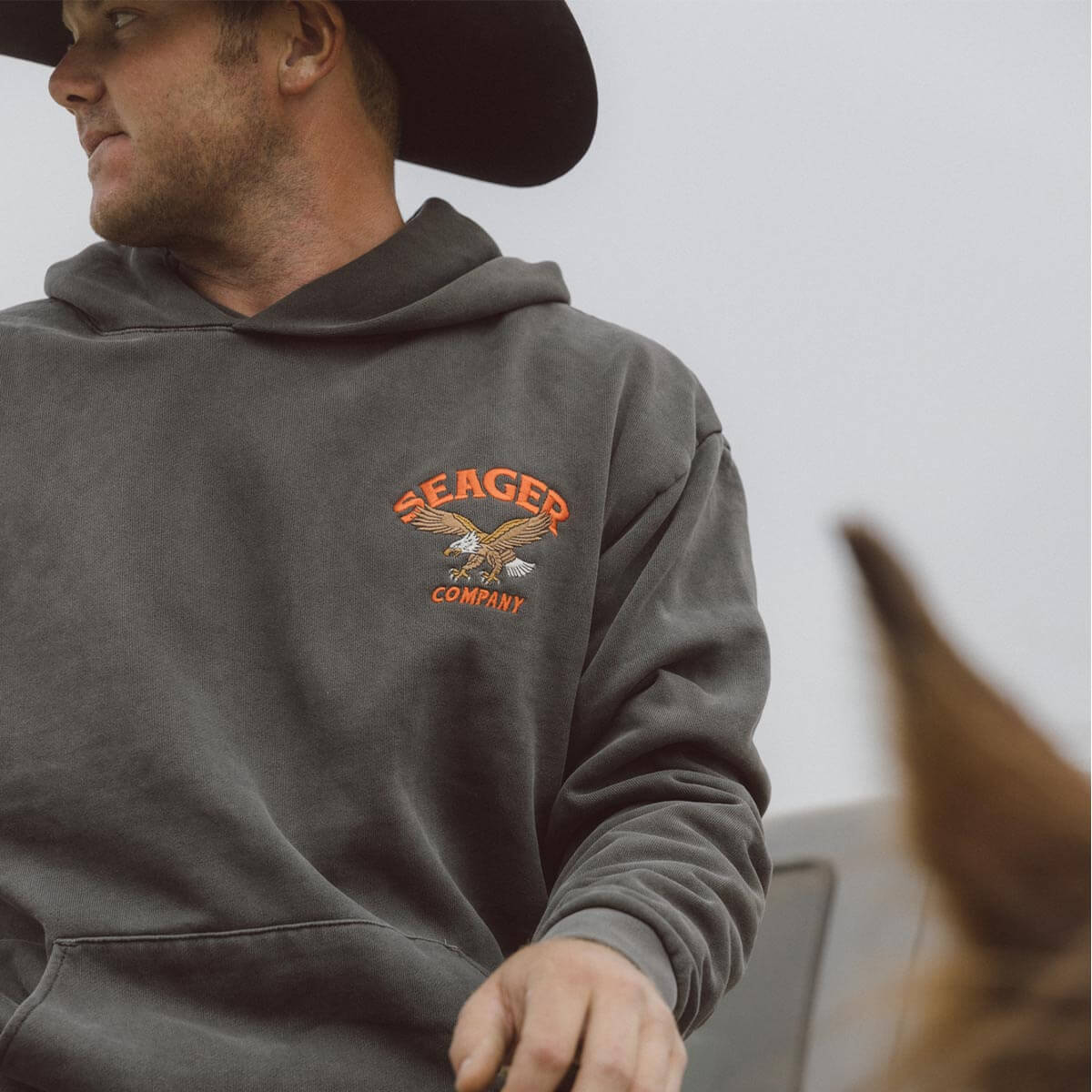 Bradley Premium Hoodie Pigment Black – Seager Co.