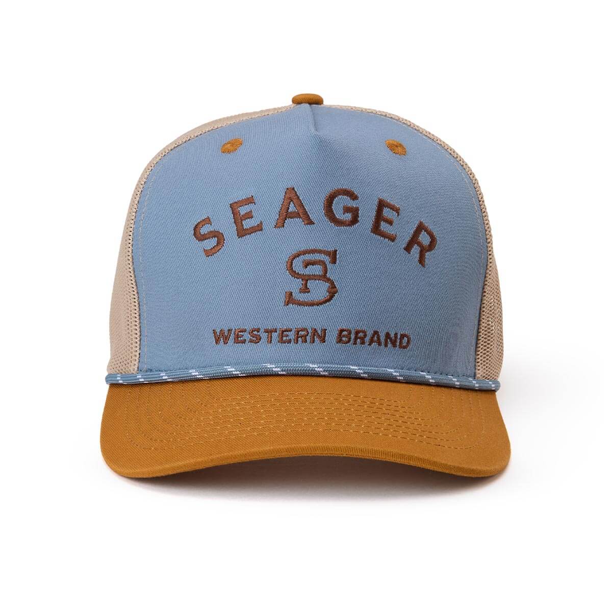Branded Trucker Snapback Blue/Tan