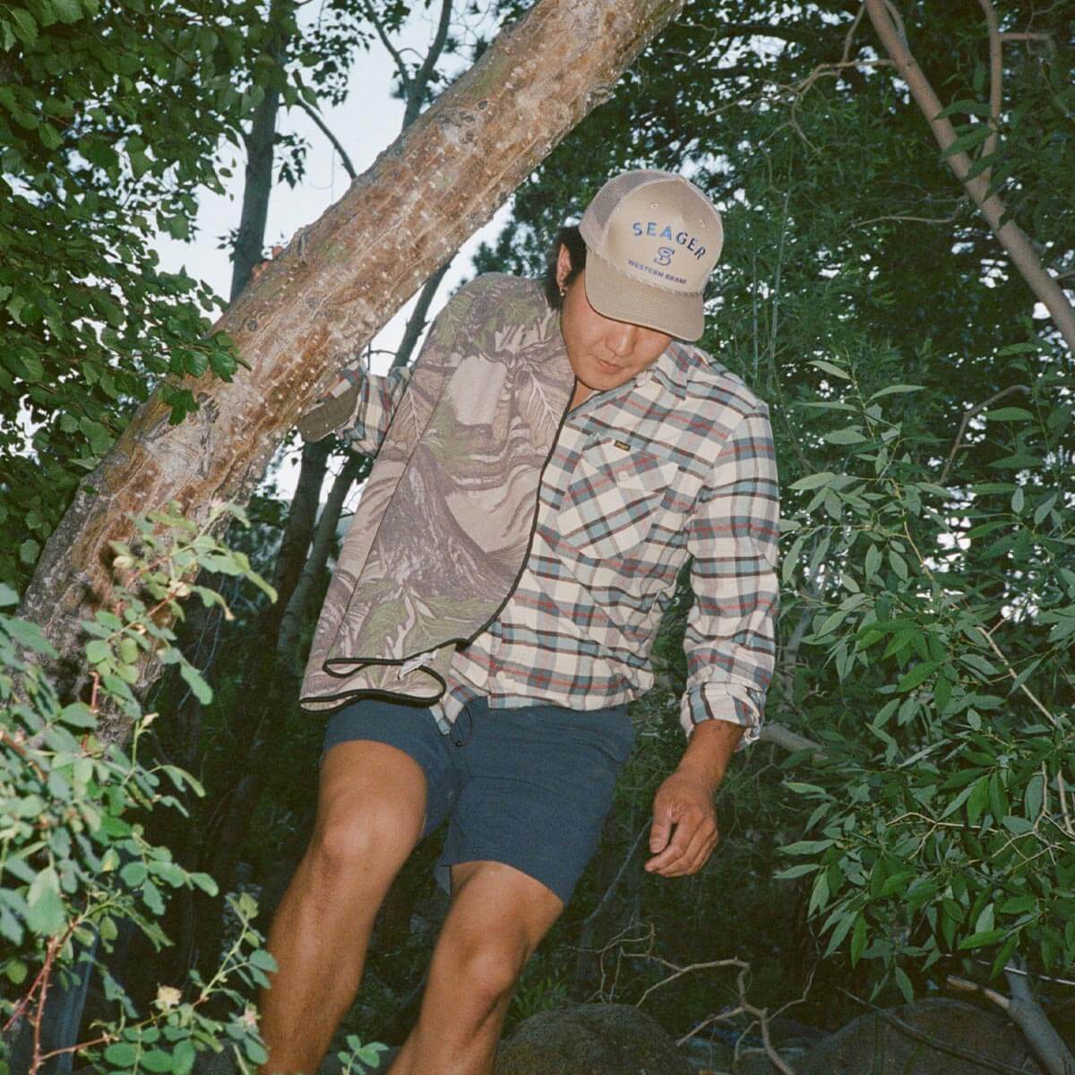 Branded Trucker Snapback Khaki