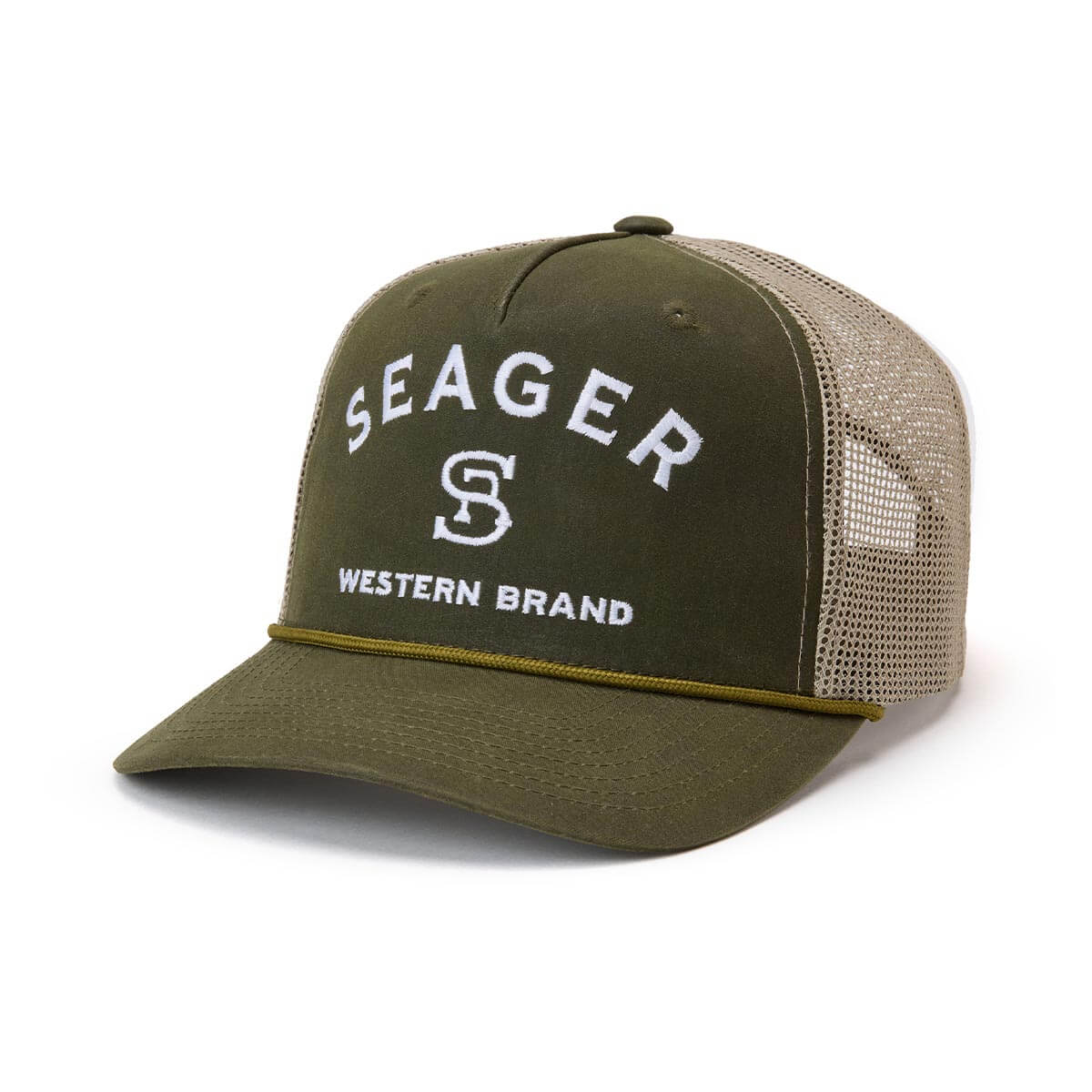 Branded Waxed Canvas Trucker Snapback Green