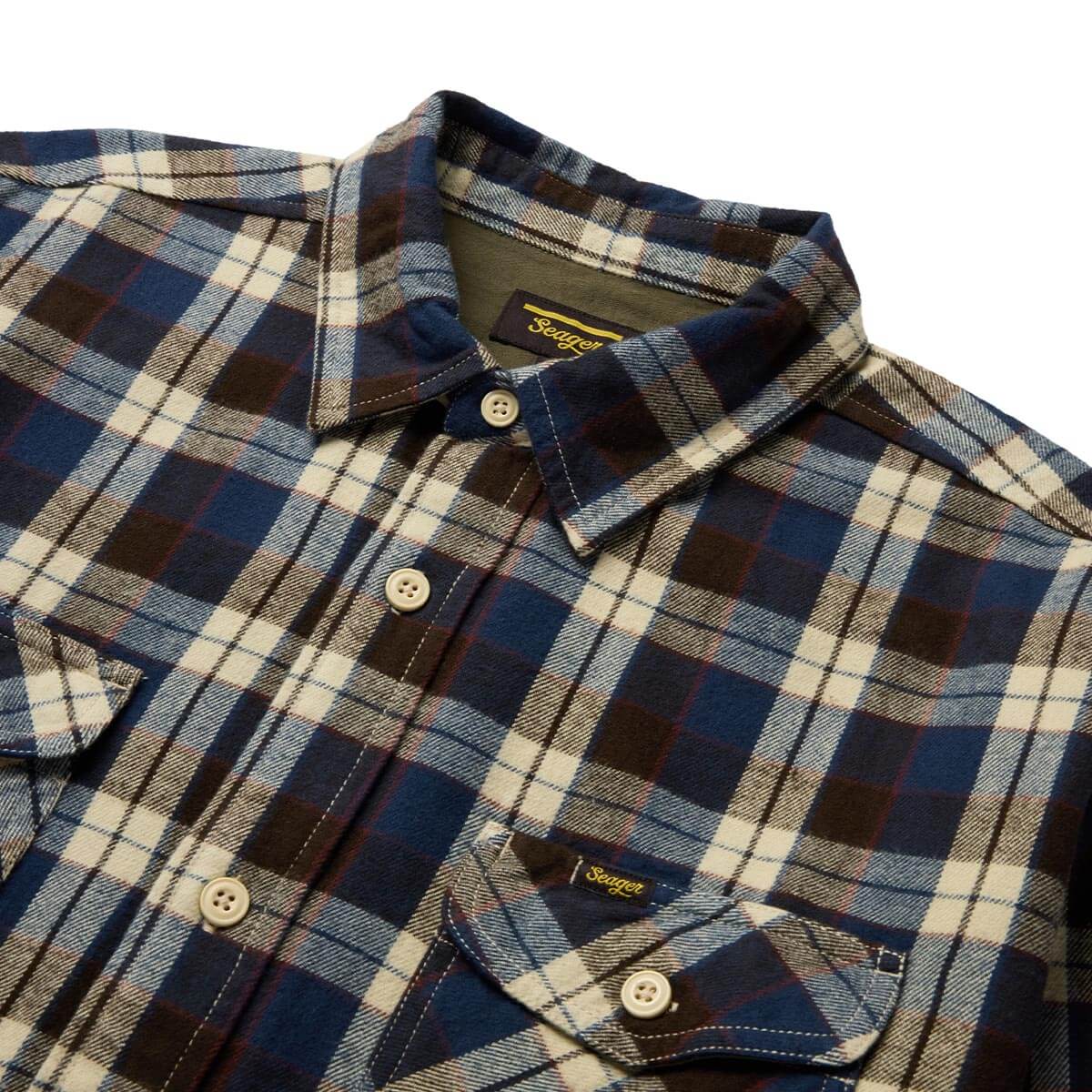 Calico Flannel Navy/Aged Brown