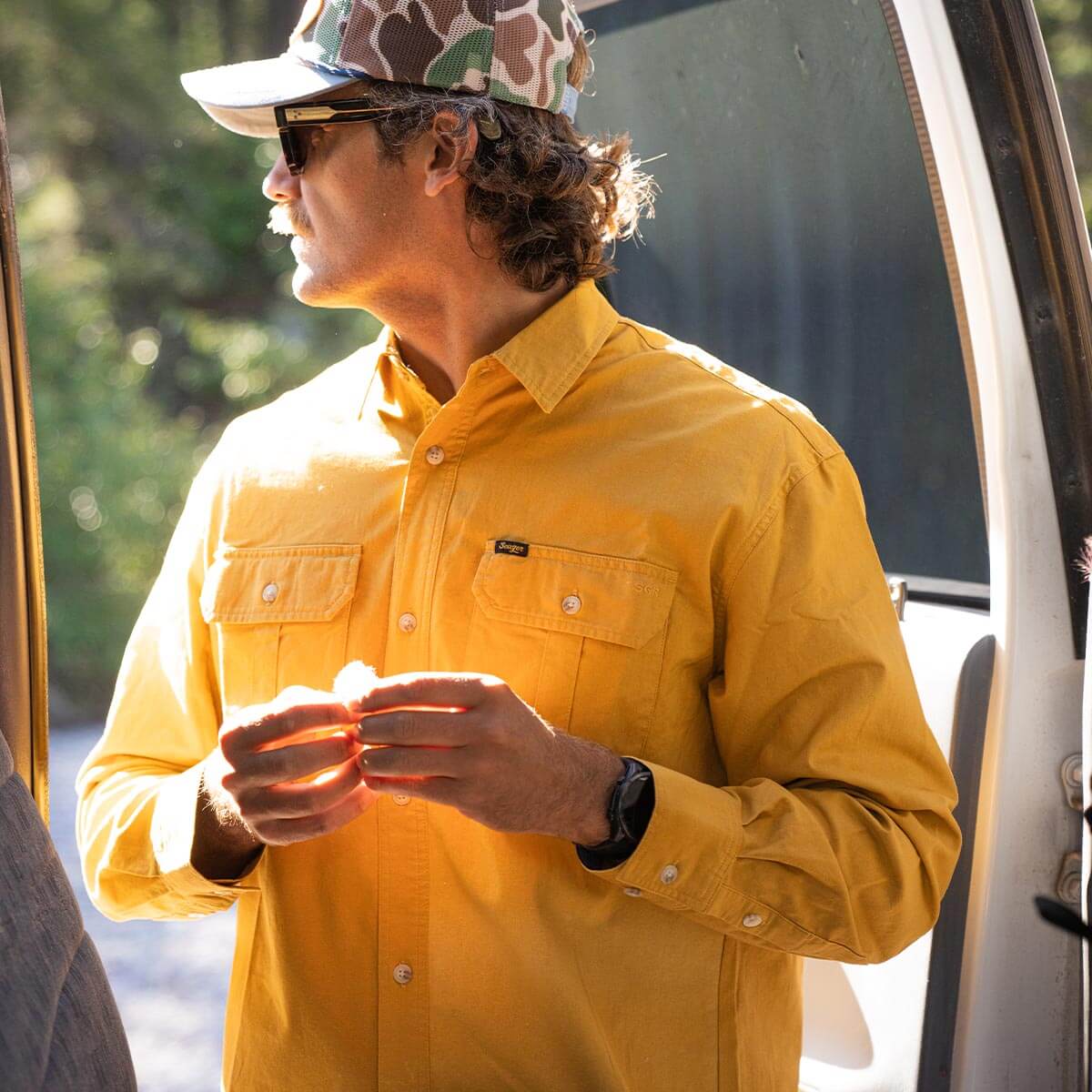 Chief L/S Overshirt Washed Amber Gold – Seager Co.