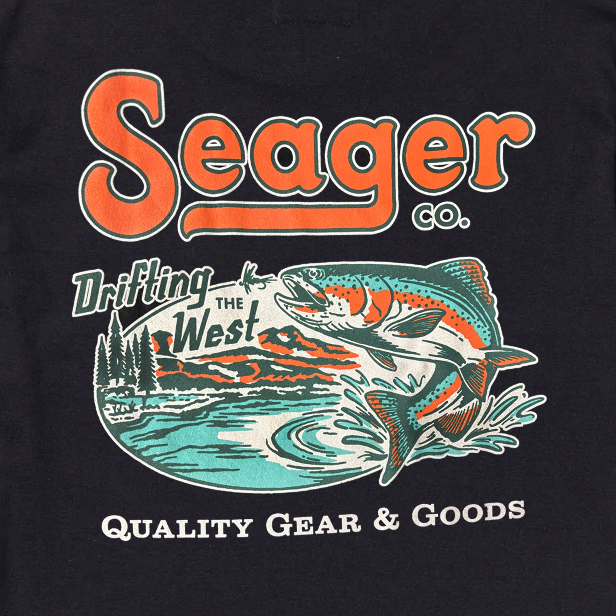 Drifting The West Tee Black – Seager Co.