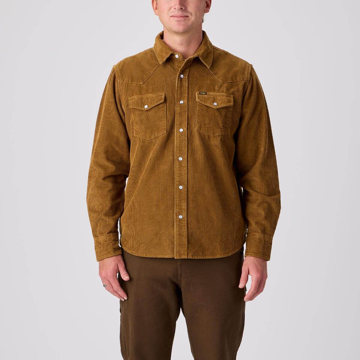 Reagan Pearl Snap Corduroy Carmel – Seager Co.