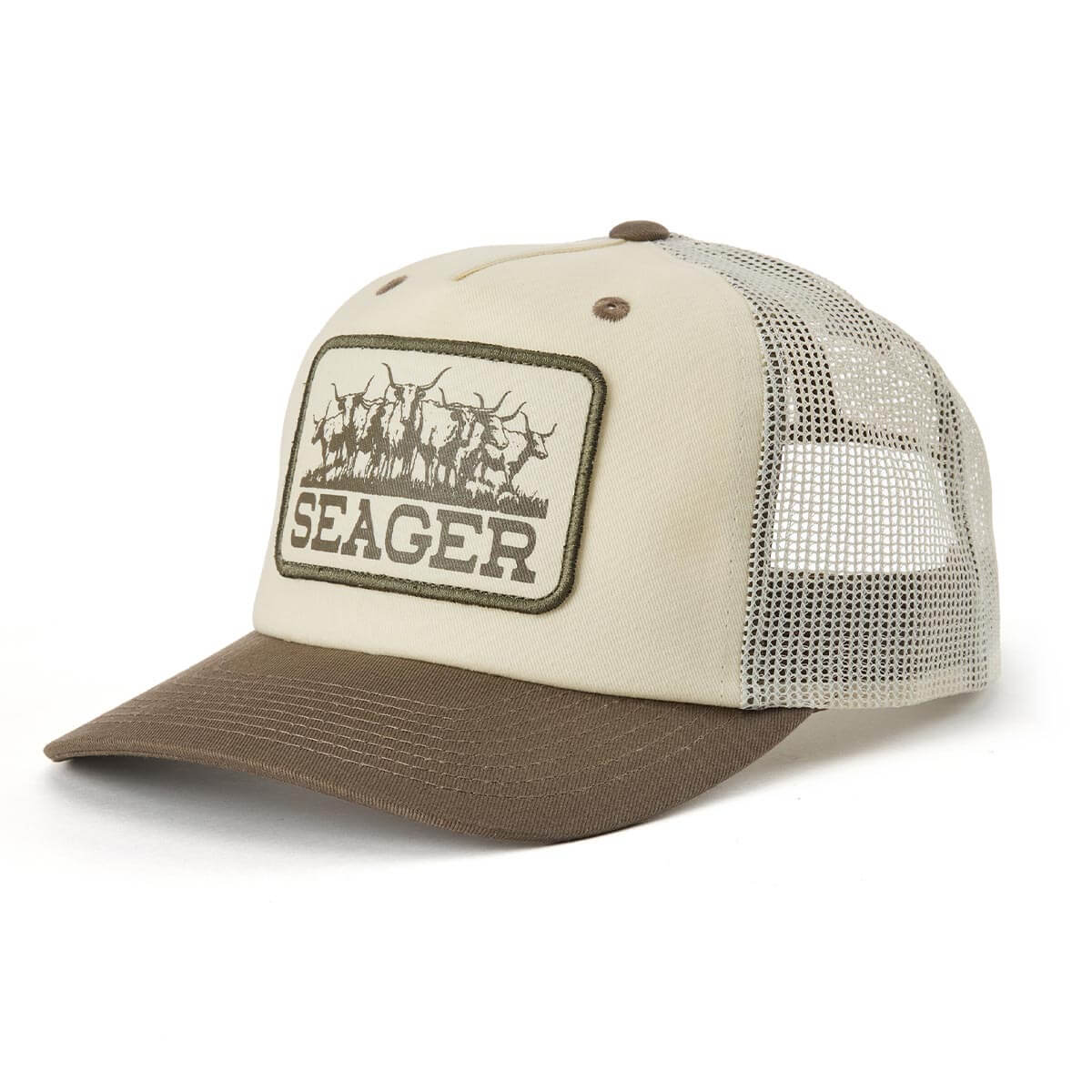 Herd Trucker Snapback Cream/Woodland