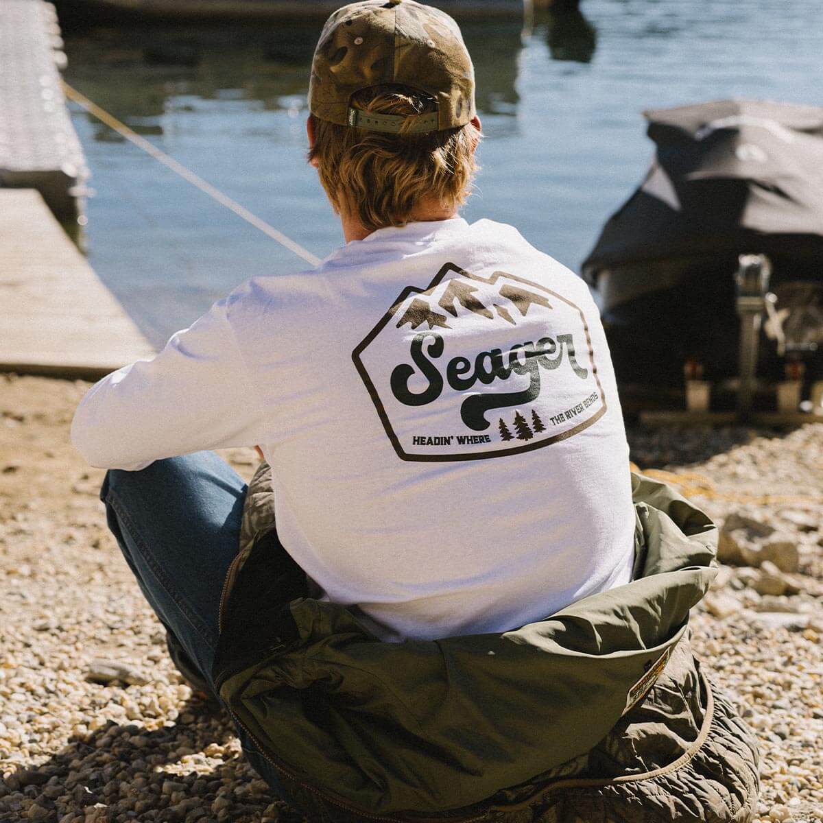 High Country L/S Tee White