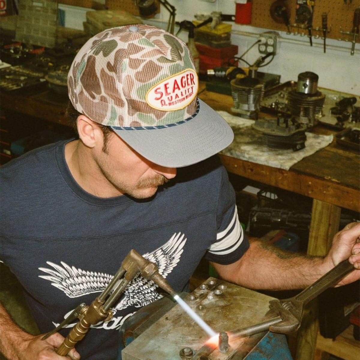 Old Town All Mesh Snapback Camo/Blue