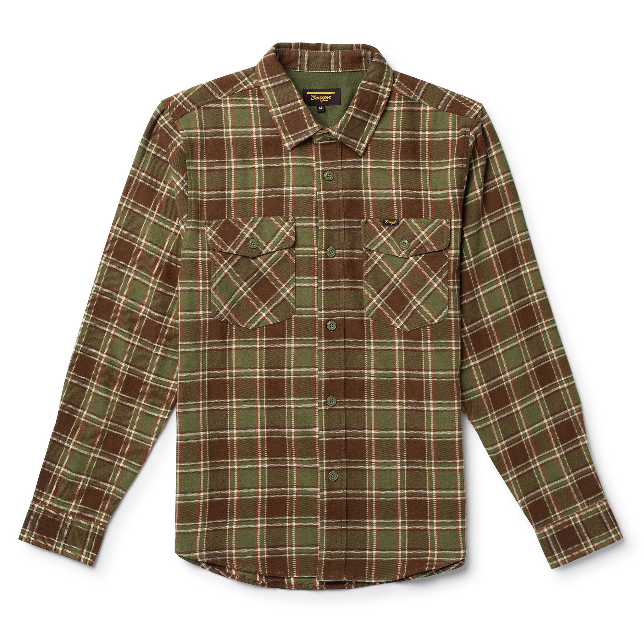 Calico Flannel Olive Brown