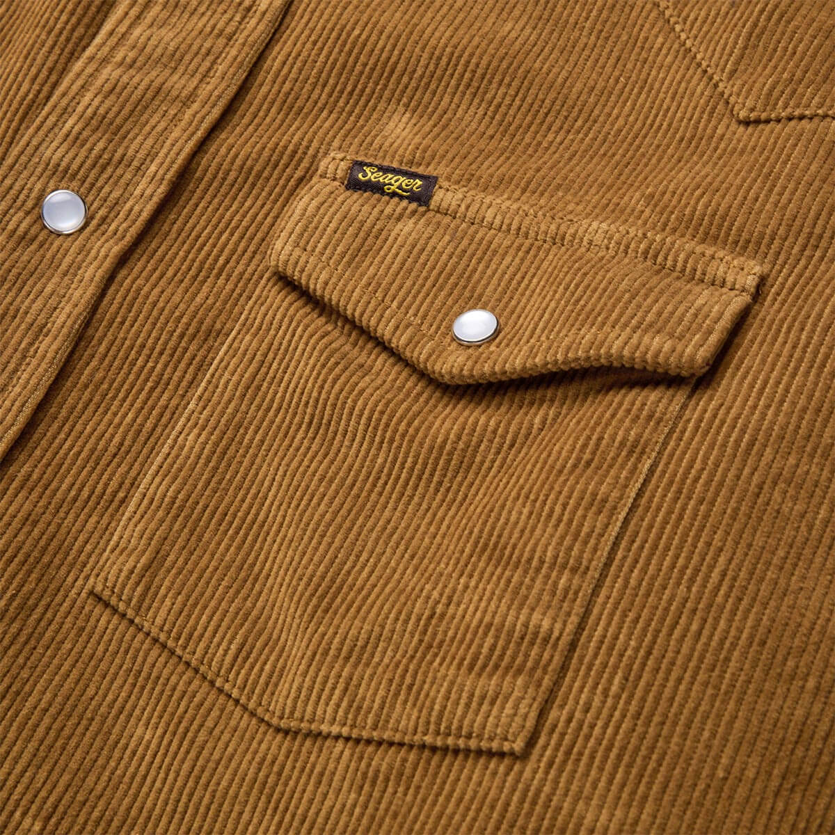 Reagan Pearl Snap Corduroy Carmel