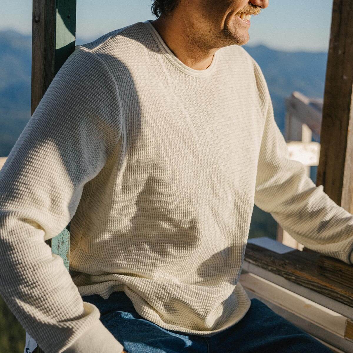 Sawpit Crew L/S Thermal Vintage White