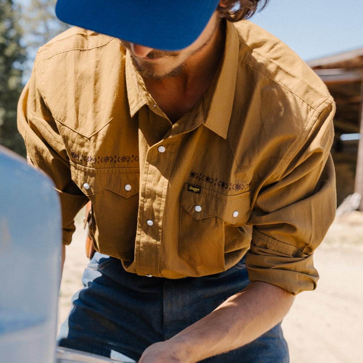 Sawtoof L/S Shirt Embroidered Carmel