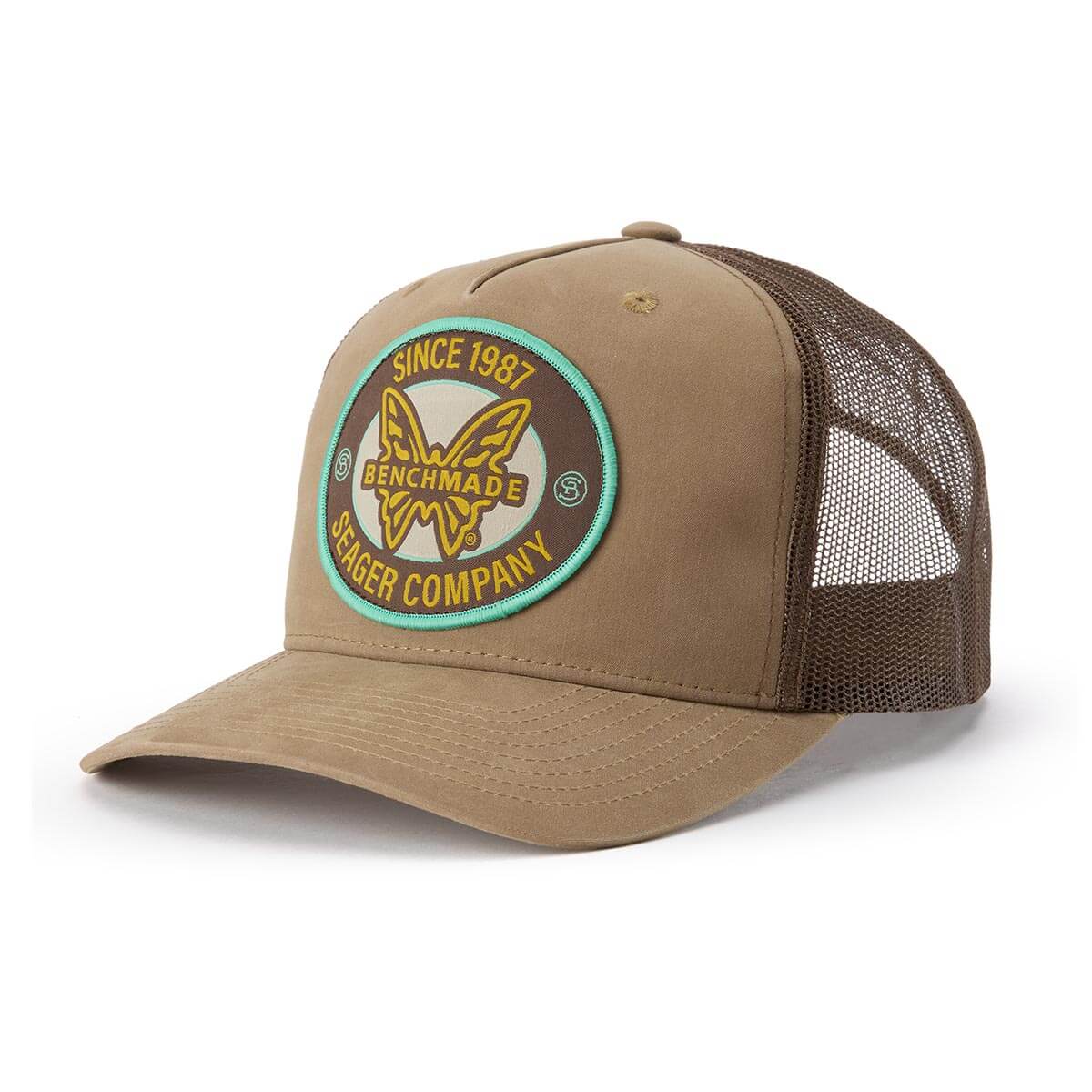 Seager x Benchmade Waxed Trucker Snapback Brown