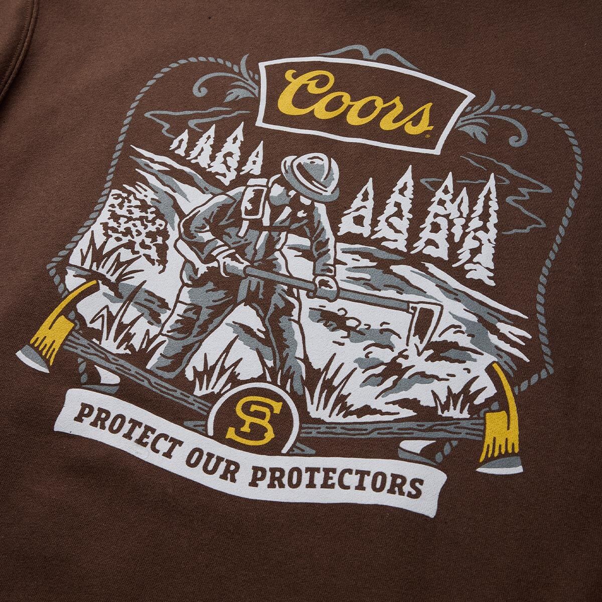 Seager x Coors Banquet Forest Line Hoodie Brown