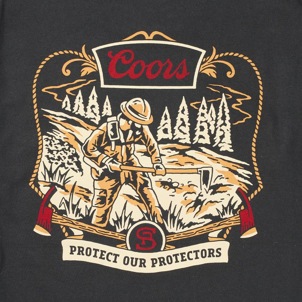Seager x Coors Banquet Forest Line Tee Vintage Black