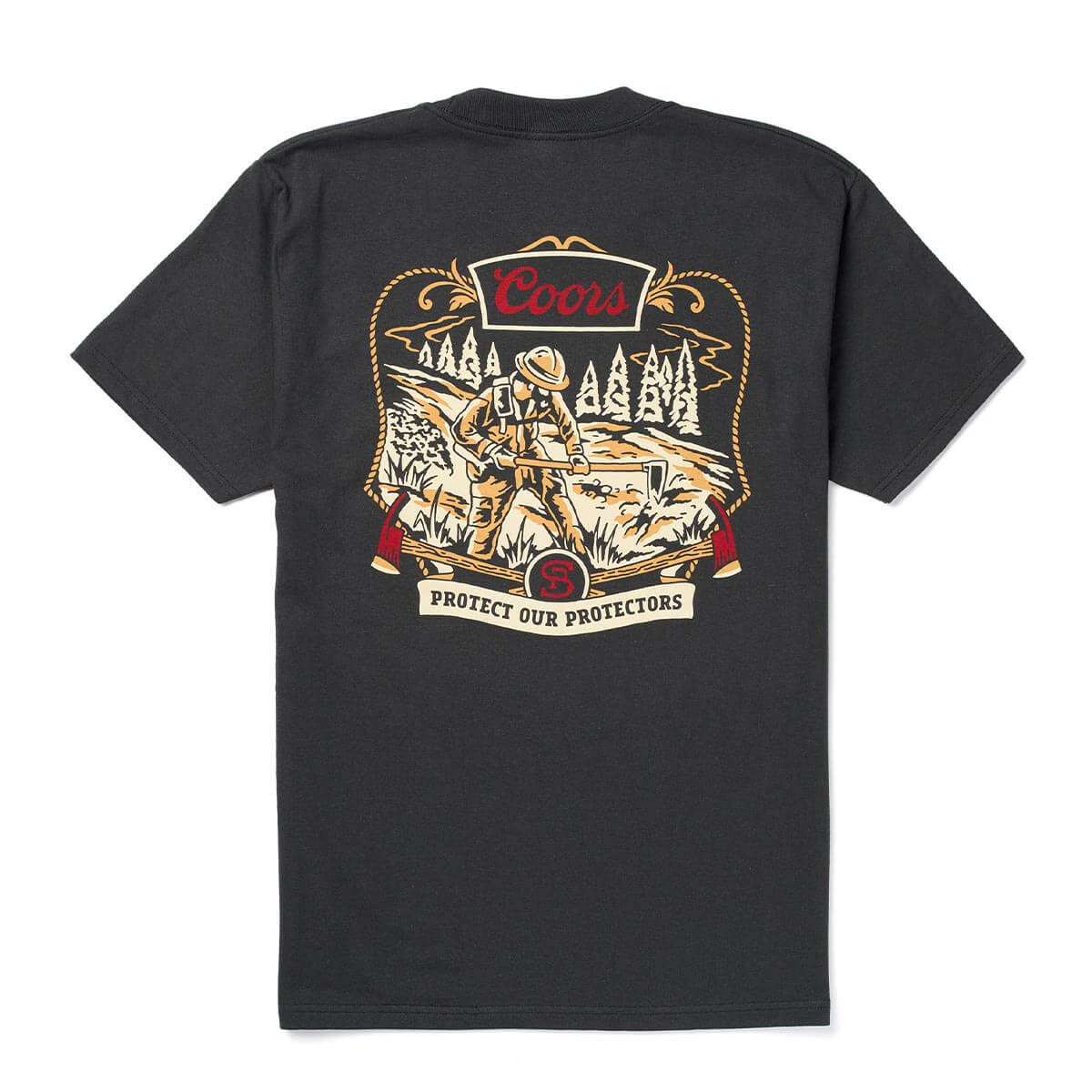 Seager x Coors Banquet Forest Line Tee Vintage Black