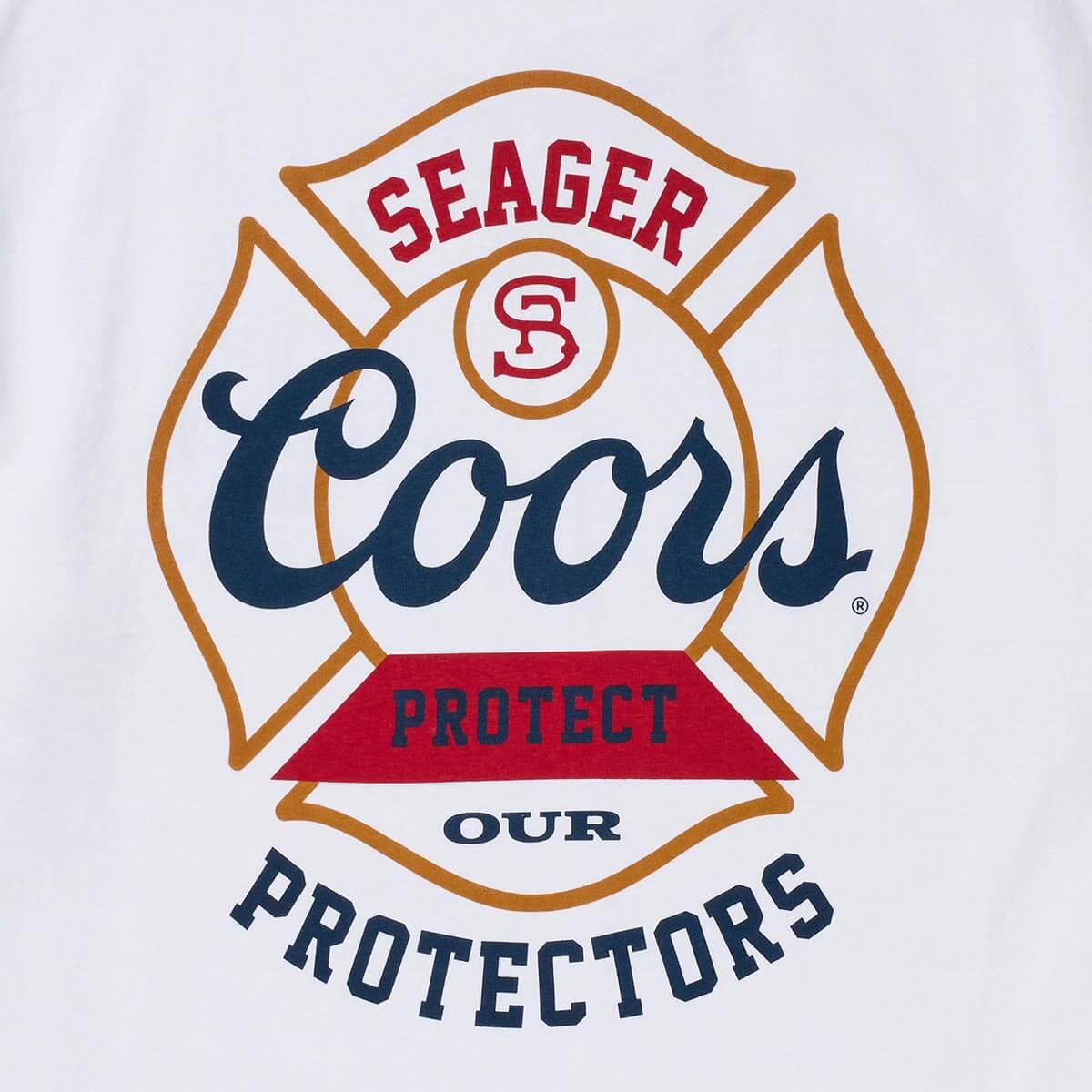Seager x Coors Banquet Protectors Badge Tee White