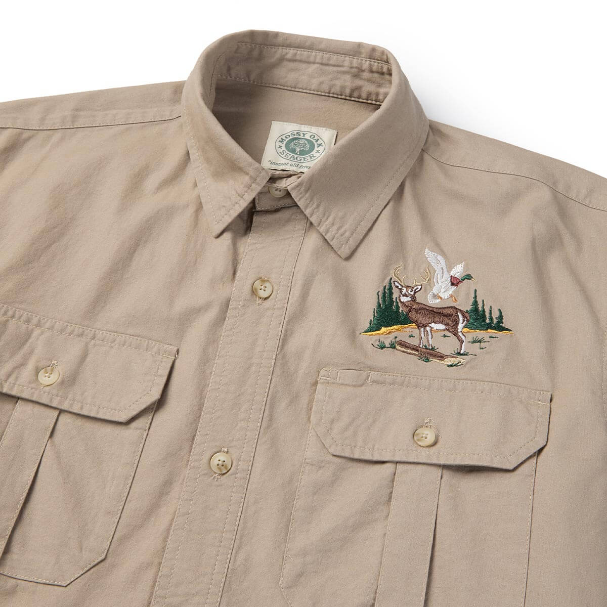 Seager x Mossy Oak Chief L/S Overshirt Cement