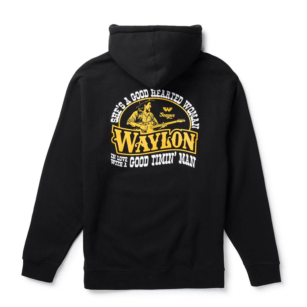 Seager x Waylon Jennings Good Hearted Woman Hoodie Black