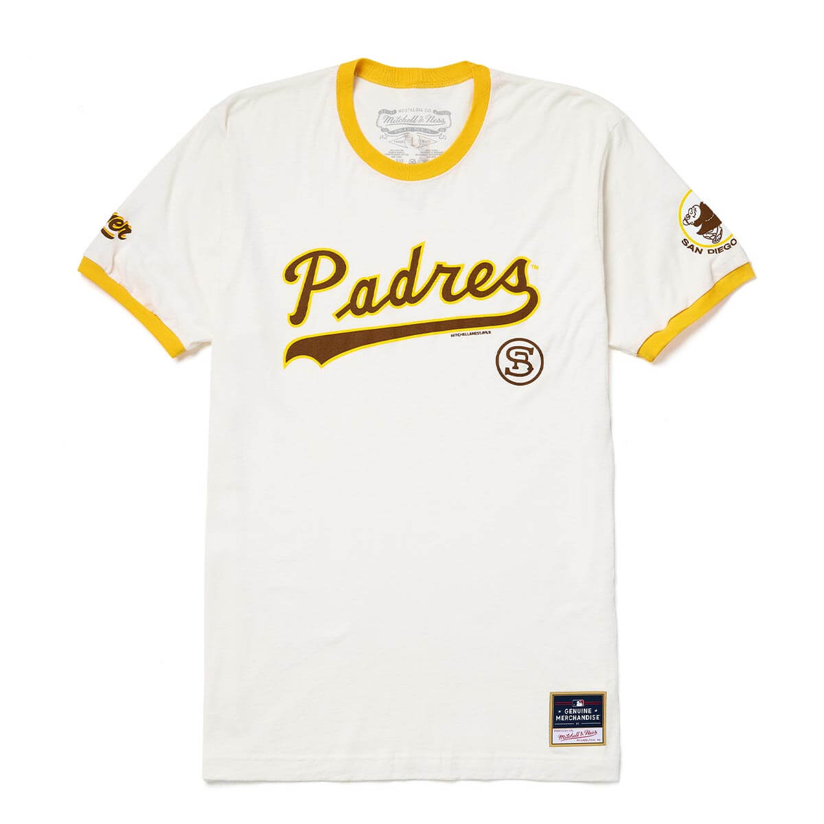 Seager x Padres Win the West Ringer Tee Vintage White