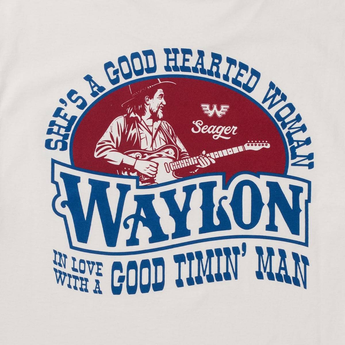 Seager x Waylon Jennings Good Hearted Woman Tee Vintage White
