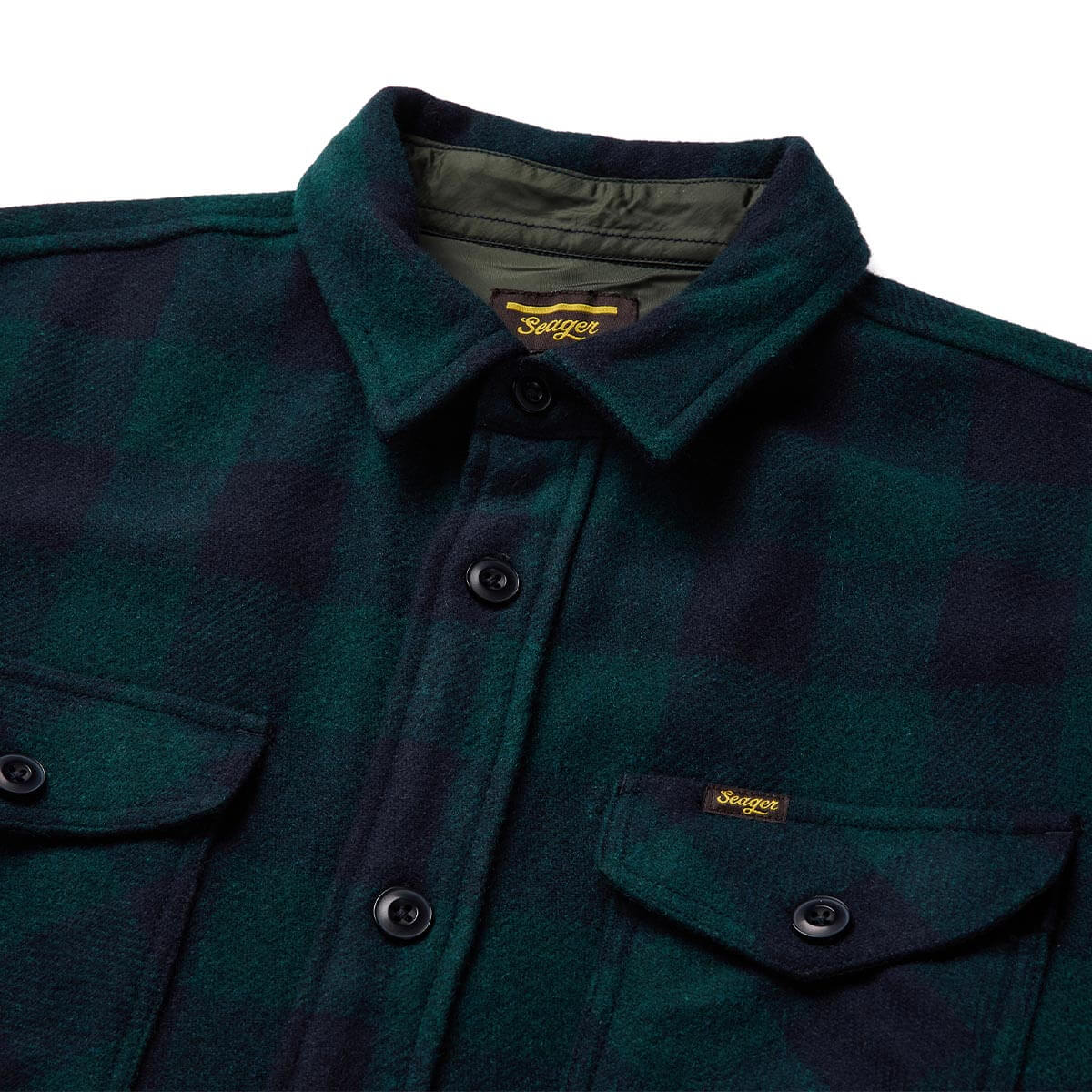 Thick Cut Heavyweight Flannel Dark Blue Green