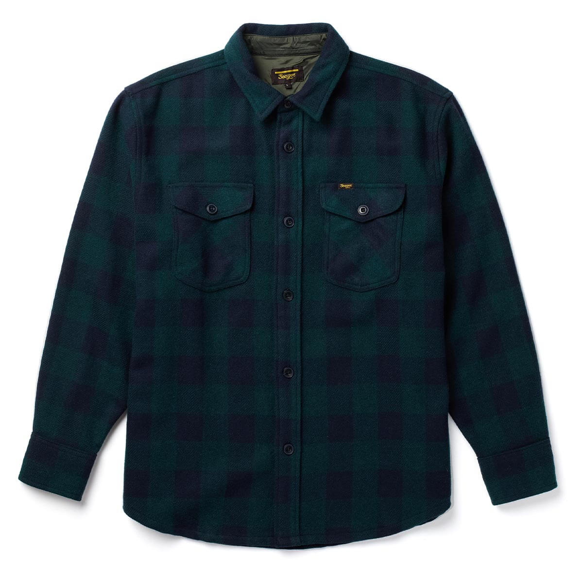 Thick Cut Heavyweight Flannel Dark Blue Green