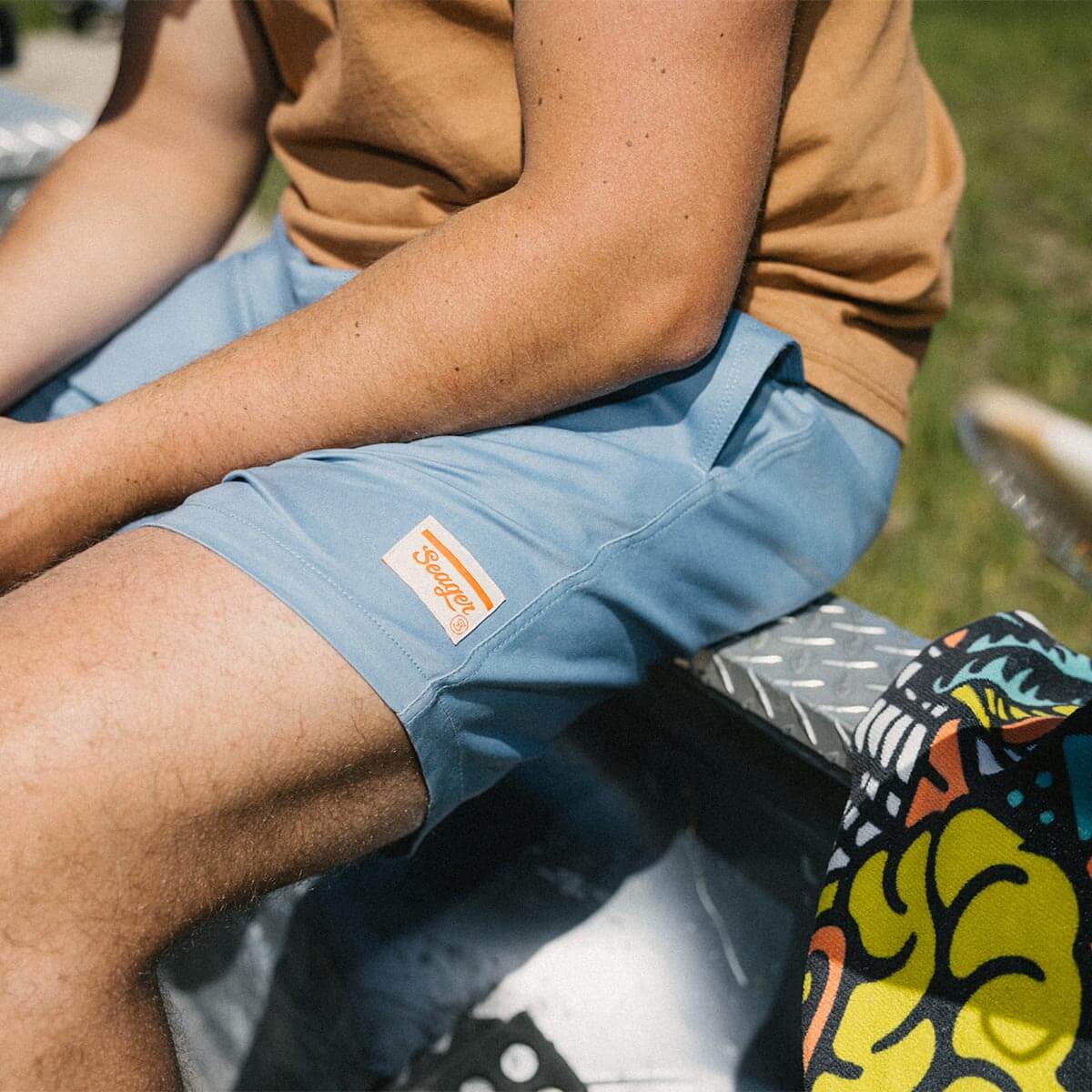 Yuma Nylon Shorts Faded Denim