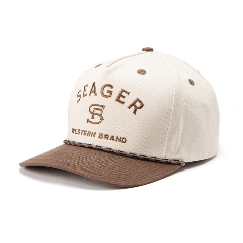 Branded Snapback Cream/Brown - Seager Co.