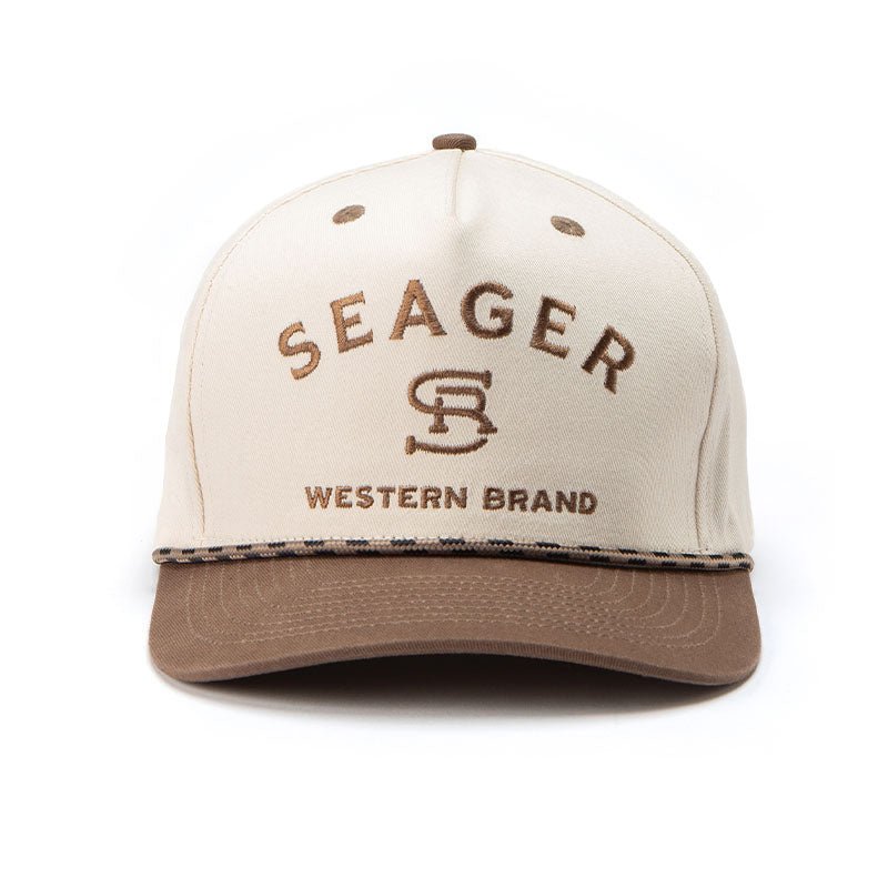 Branded Snapback Cream/Brown - Seager Co.