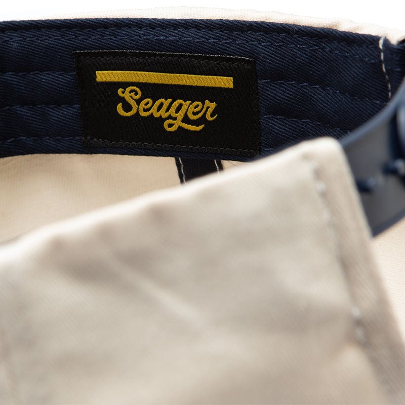 Branded Snapback Cream/Navy - Seager Co.