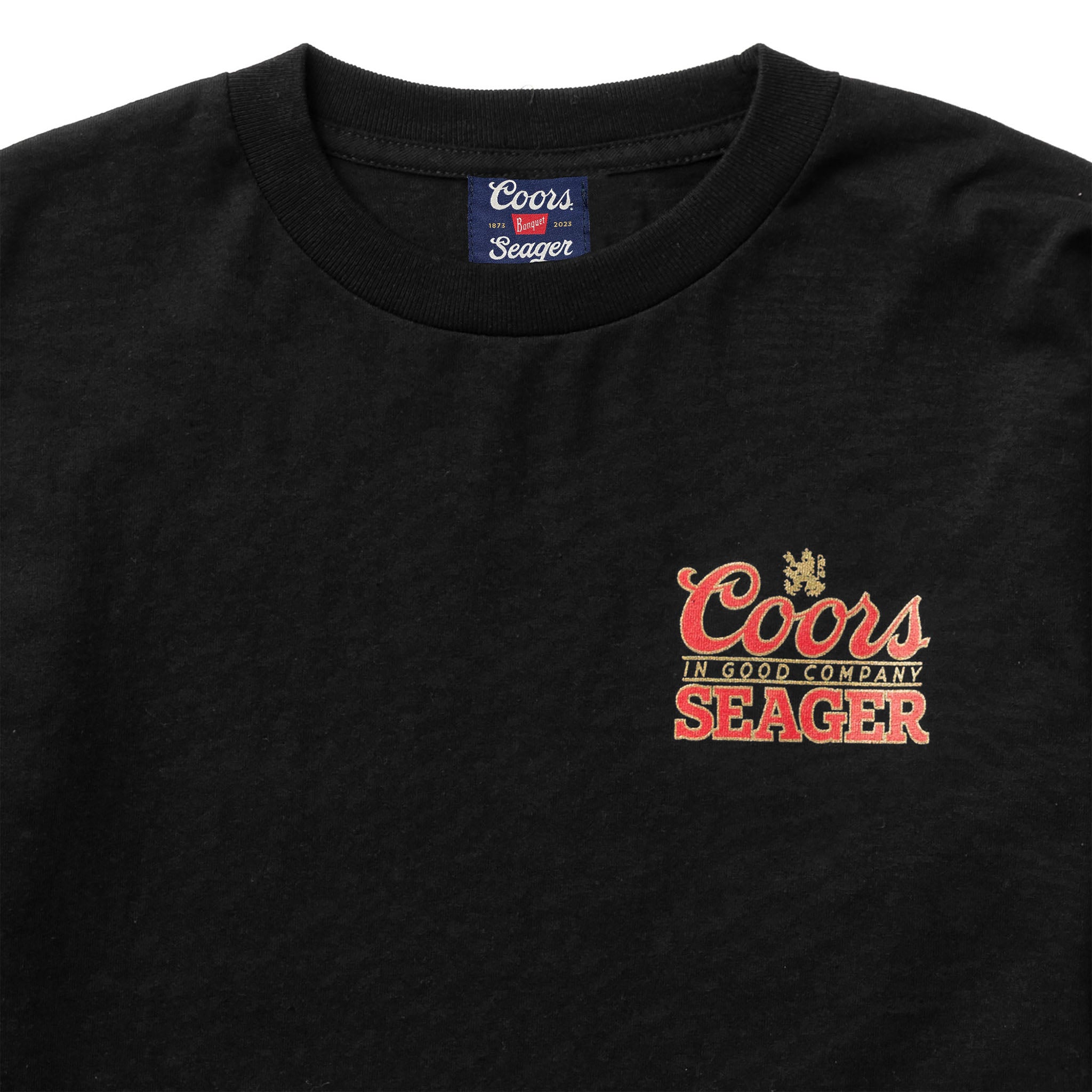 SEAGER X COORS BANQUET BRAND L/S TEE BLACK