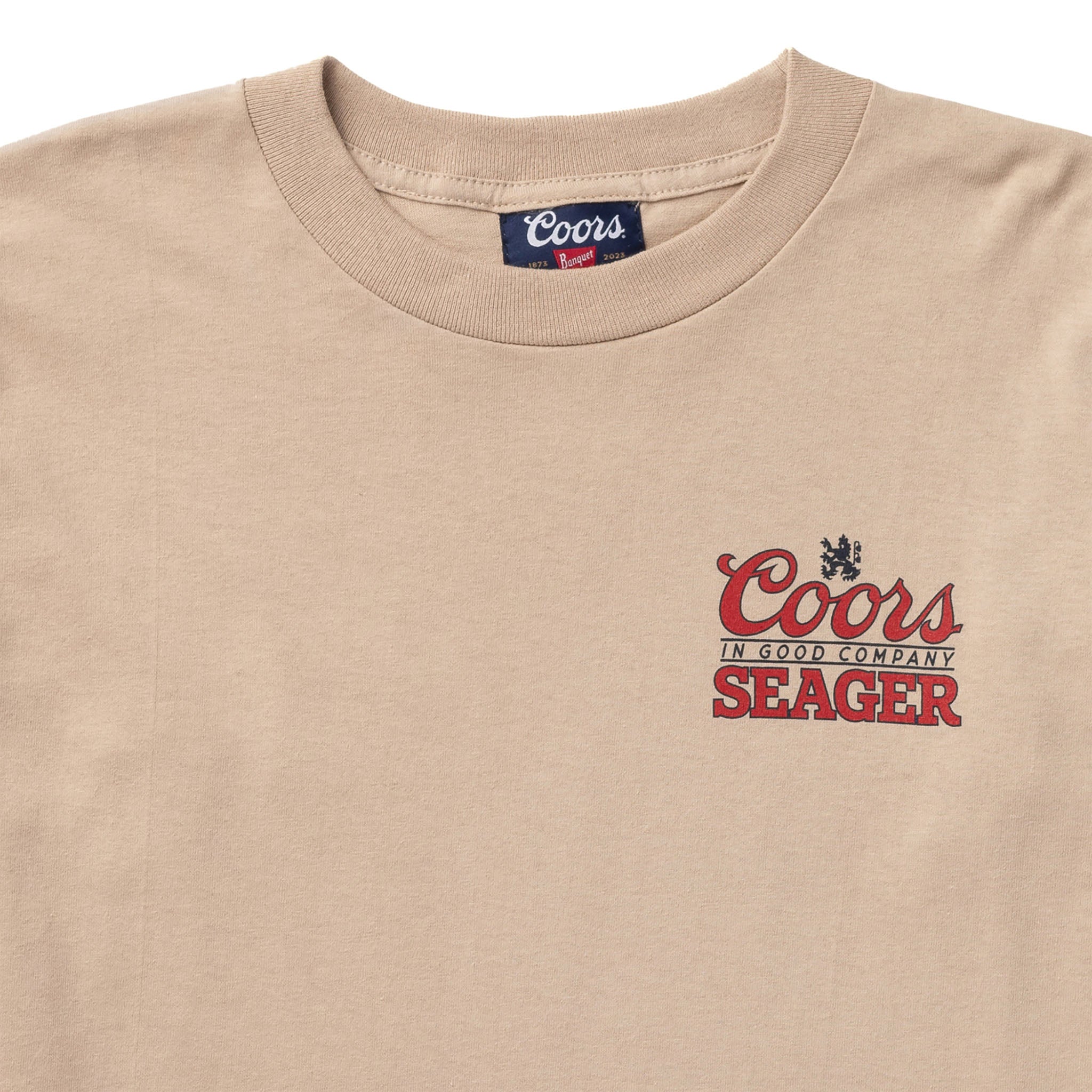 SEAGER X COORS BANQUET BRAND L/S TEE SAND