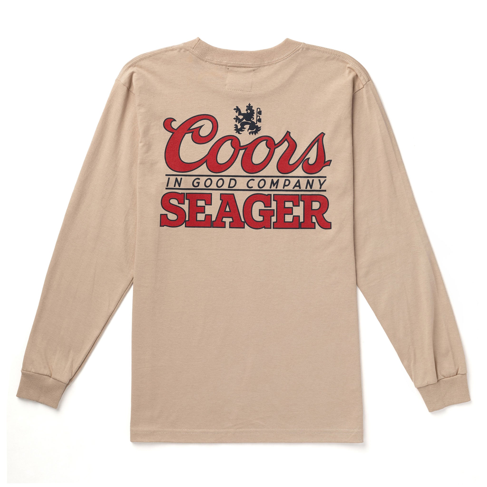 SEAGER X COORS BANQUET BRAND L/S TEE SAND