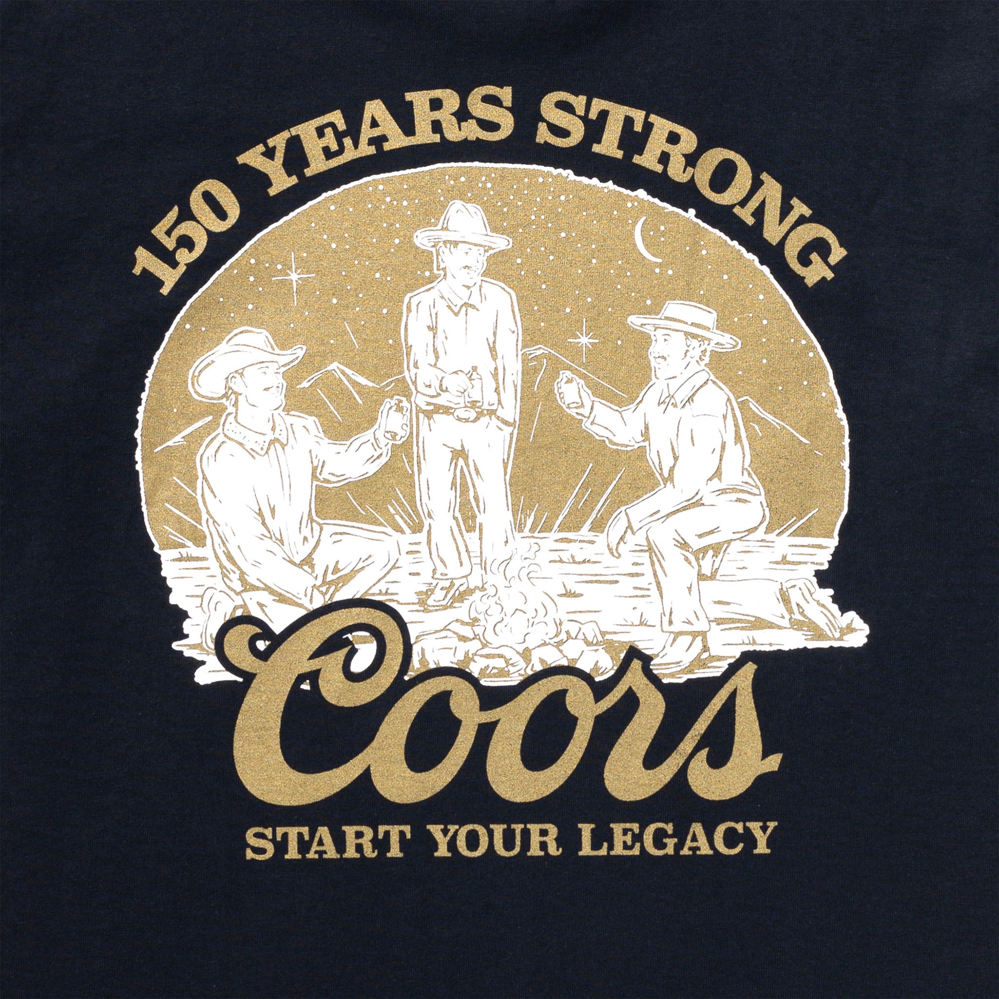 SEAGER X COORS BANQUET CAMP OUT TEE NAVY