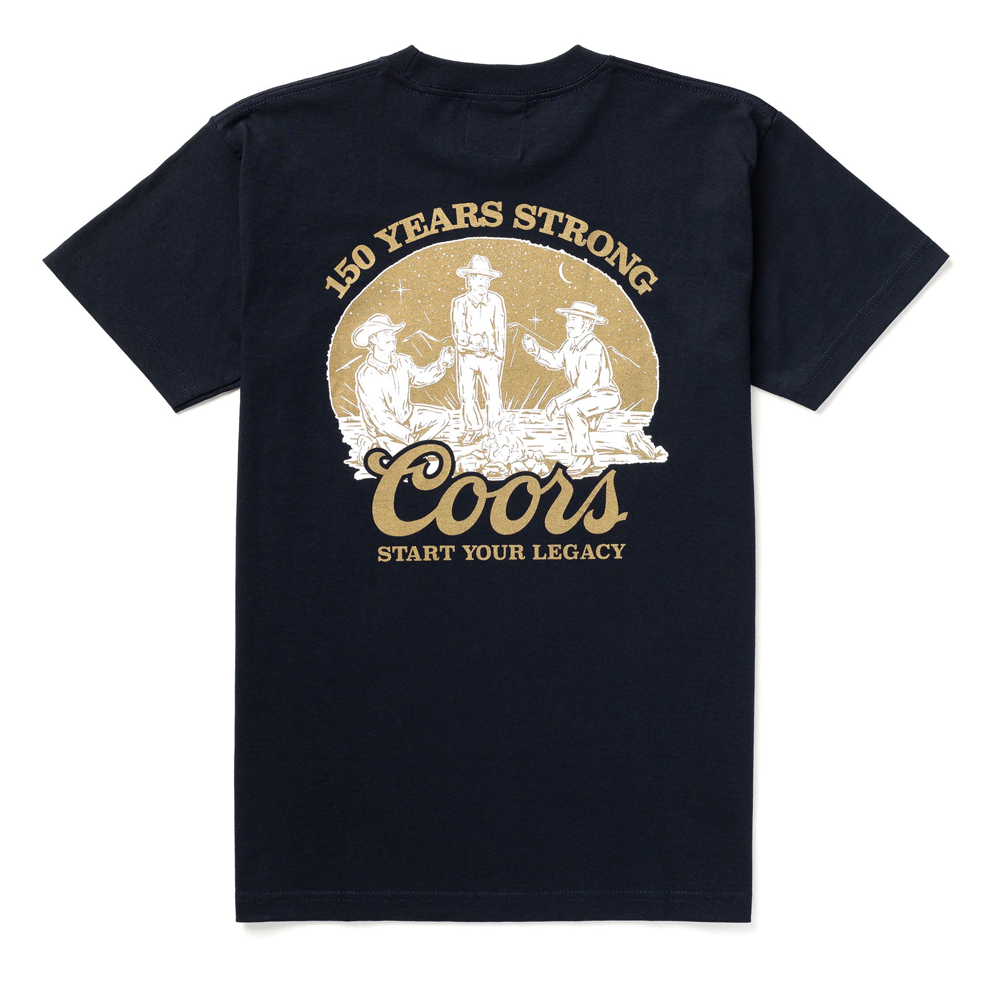 SEAGER X COORS BANQUET CAMP OUT TEE NAVY