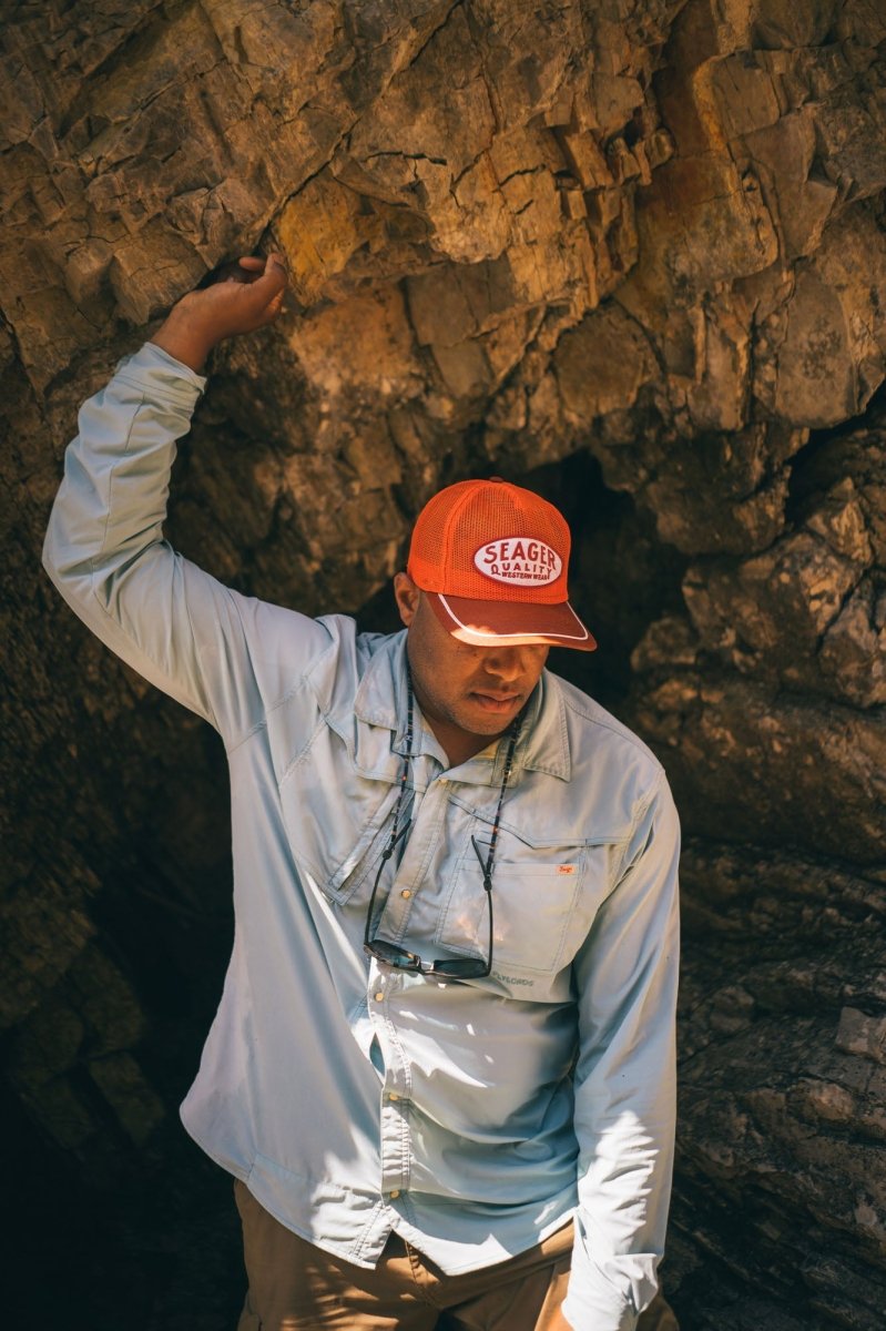 Old Town All Mesh Snapback Blaze Orange - Seager Co.