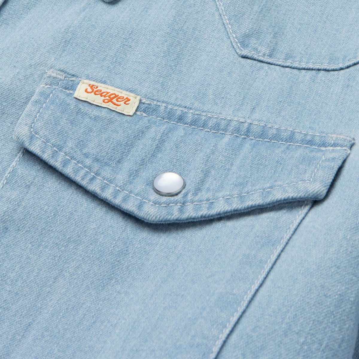 Reagan Pearl Snap Light Wash Indigo - Seager Co.