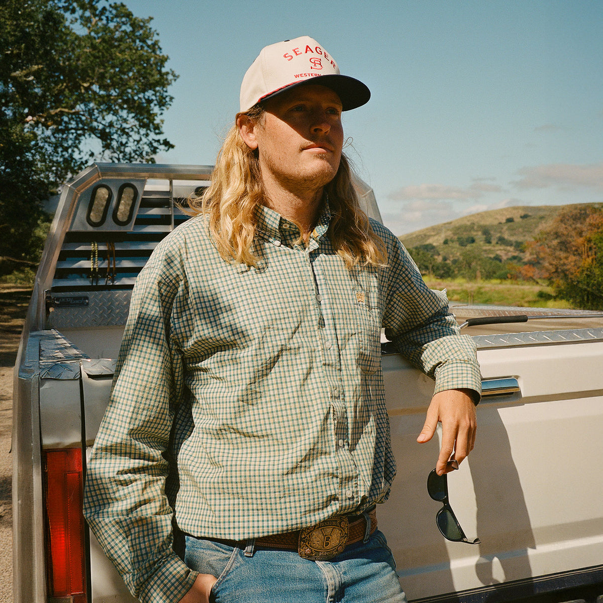 Branded Snapback Cream/Navy – Seager - Main Image