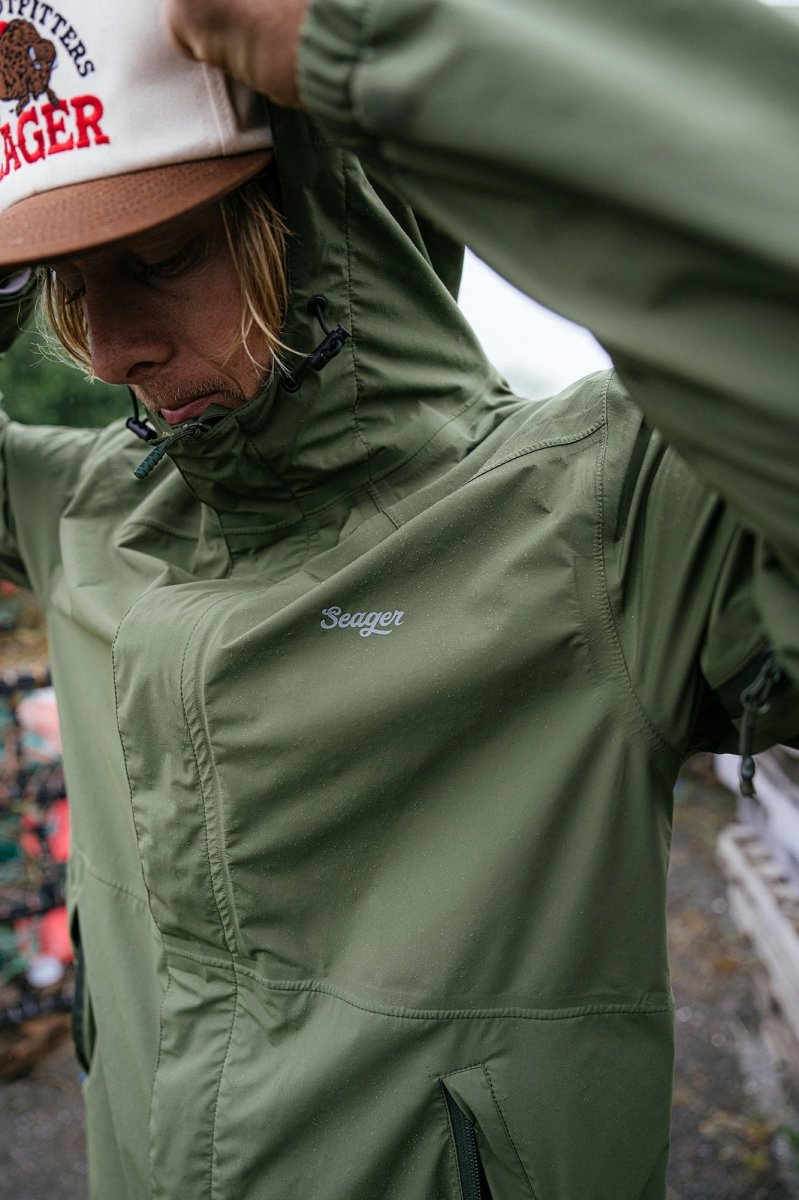 Thundercloud Rain Jacket Military Green - Seager Co.
