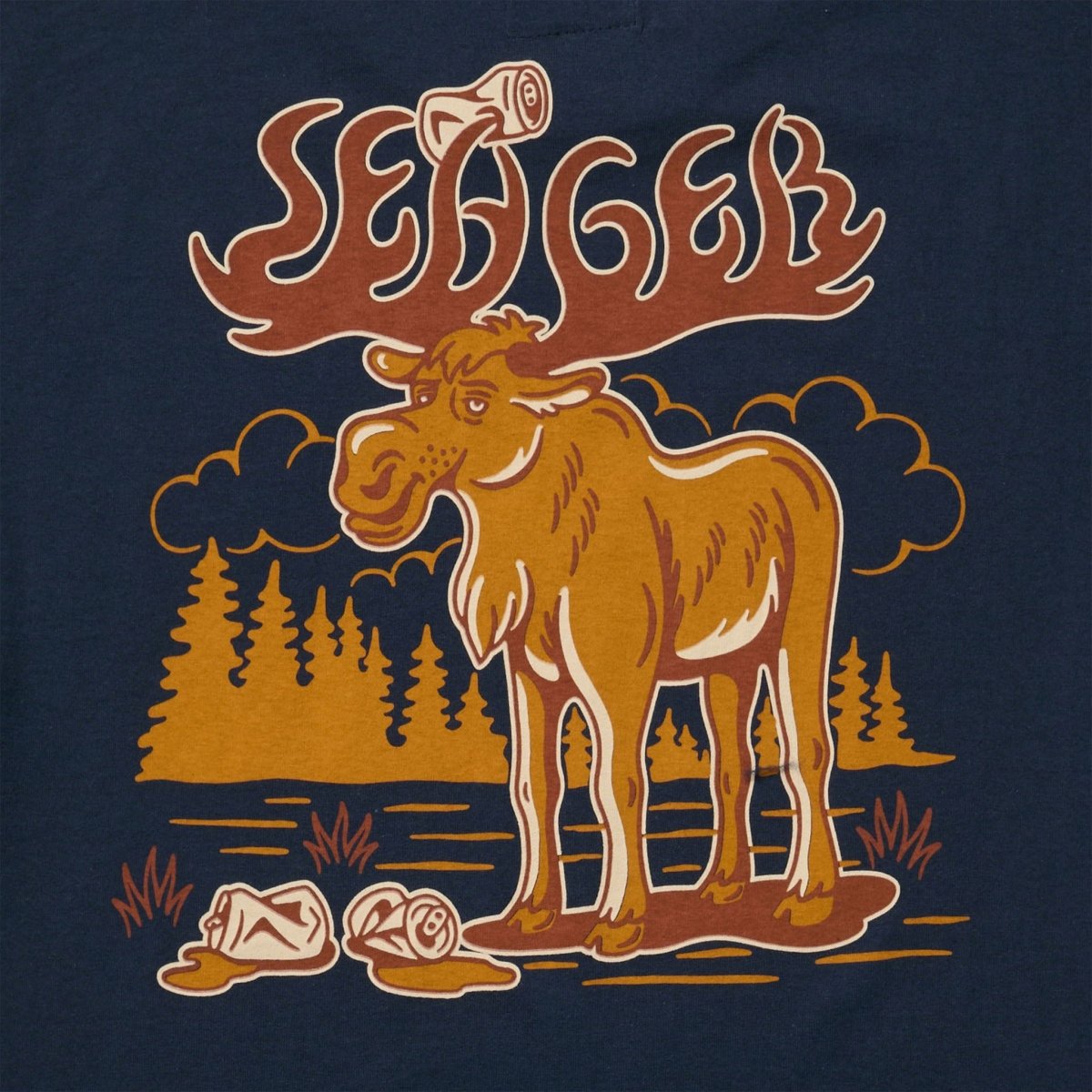 Tipsy Moose Tee Navy - Seager Co.