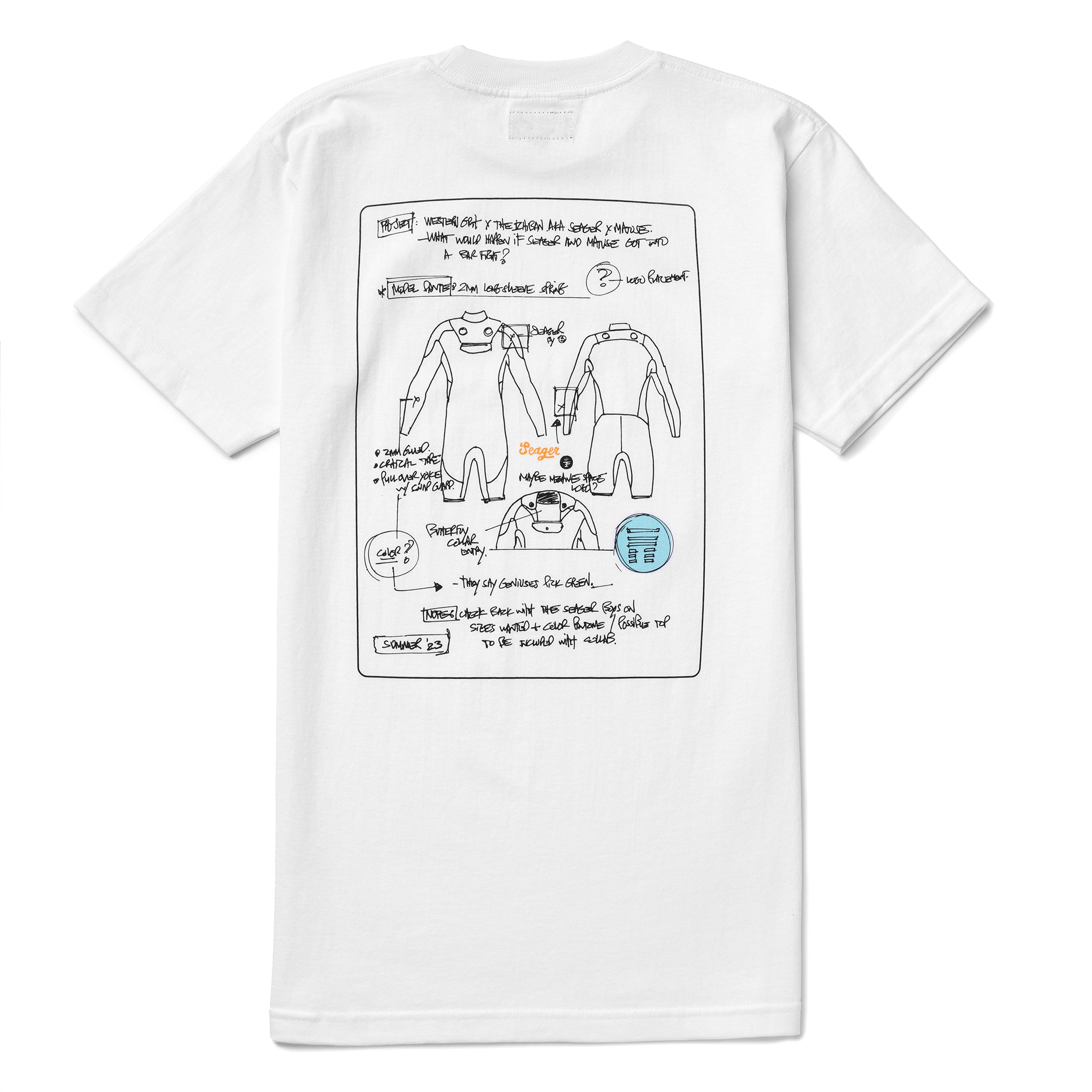 Seager x Matuse Sketchbook Tee White
