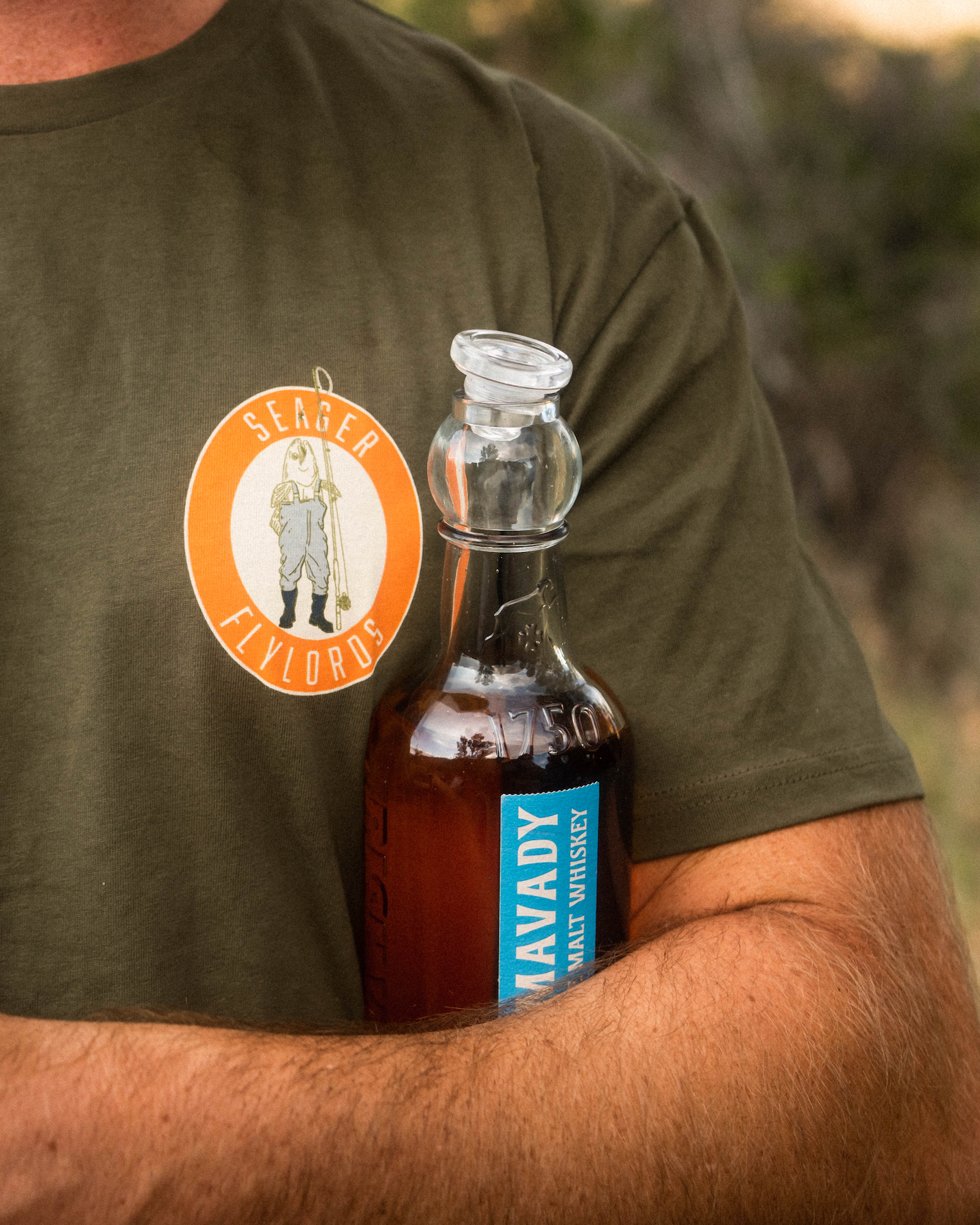 Seager x Flylords Wader Tee Military Green