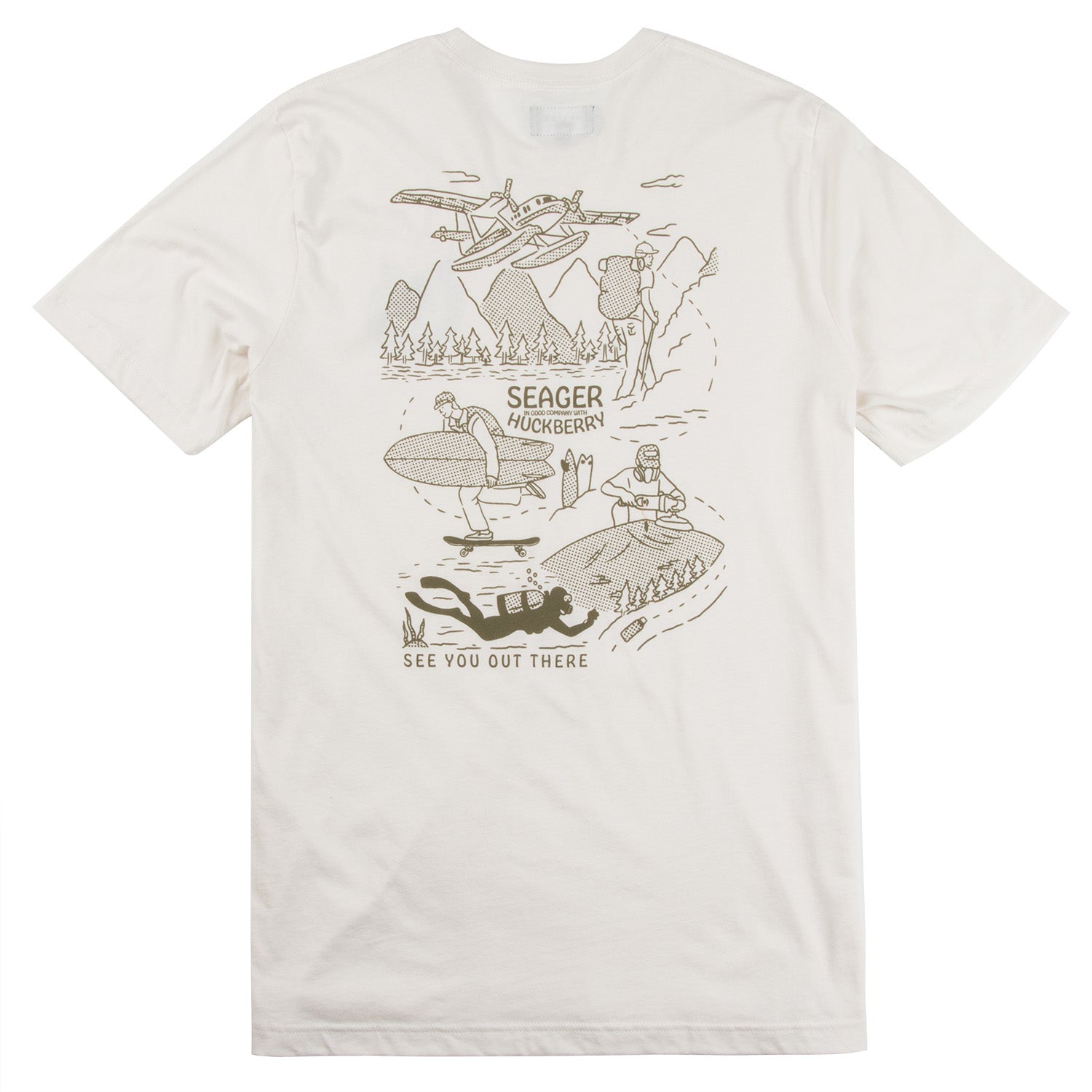 Seager x Huckberry Map Tee Vintage White