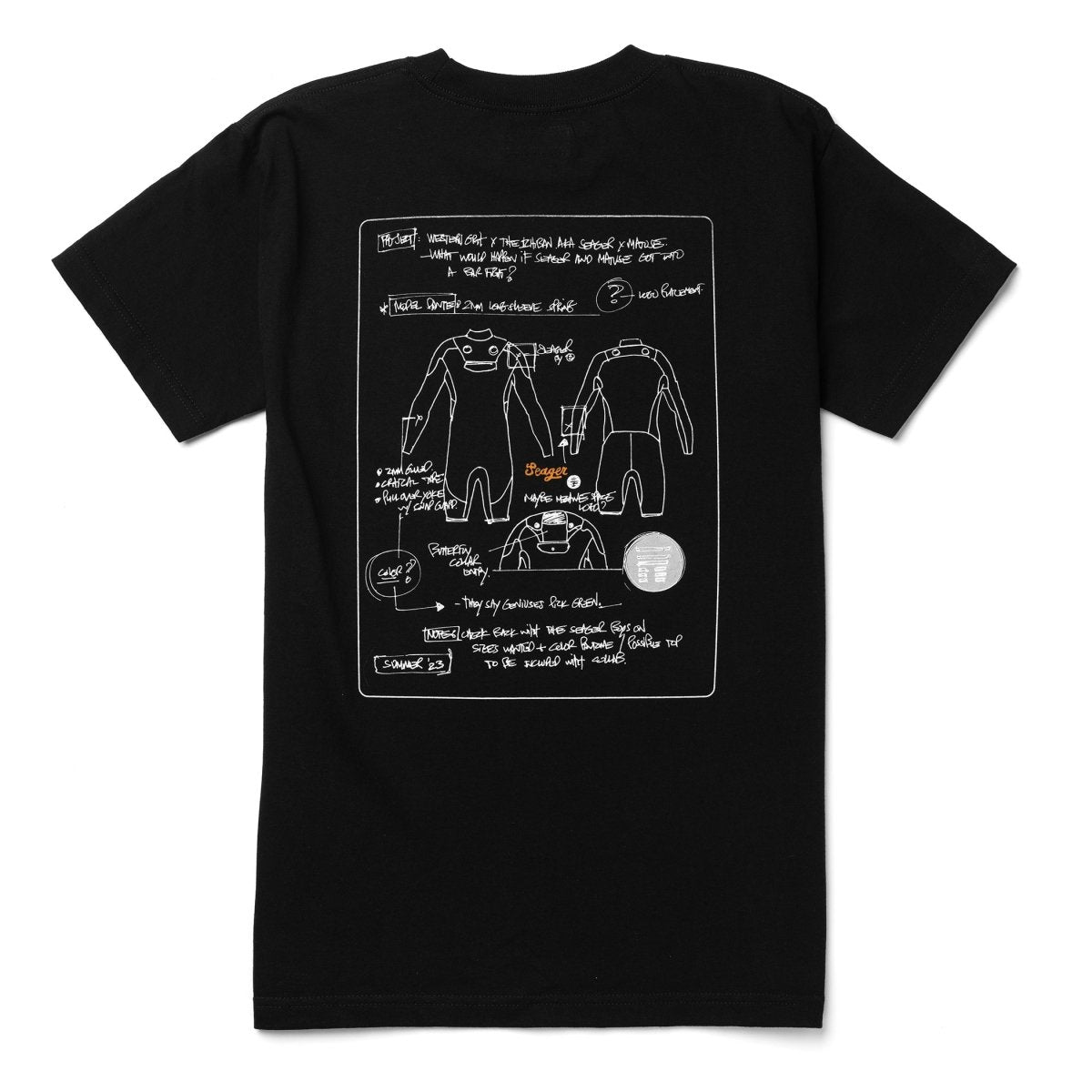 Seager x Matuse Sketchbook Tee Black - Seager Co.