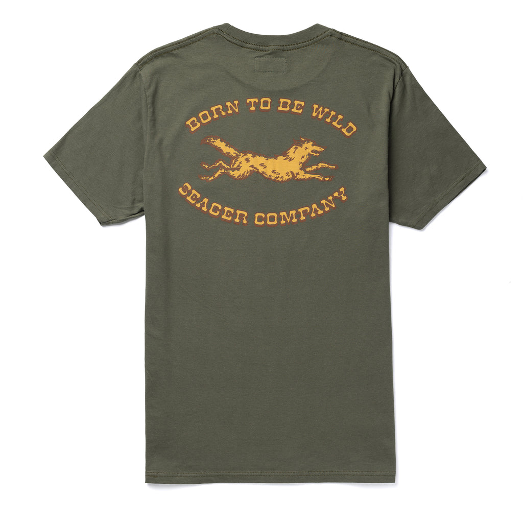 Born Wild Tee Army Green