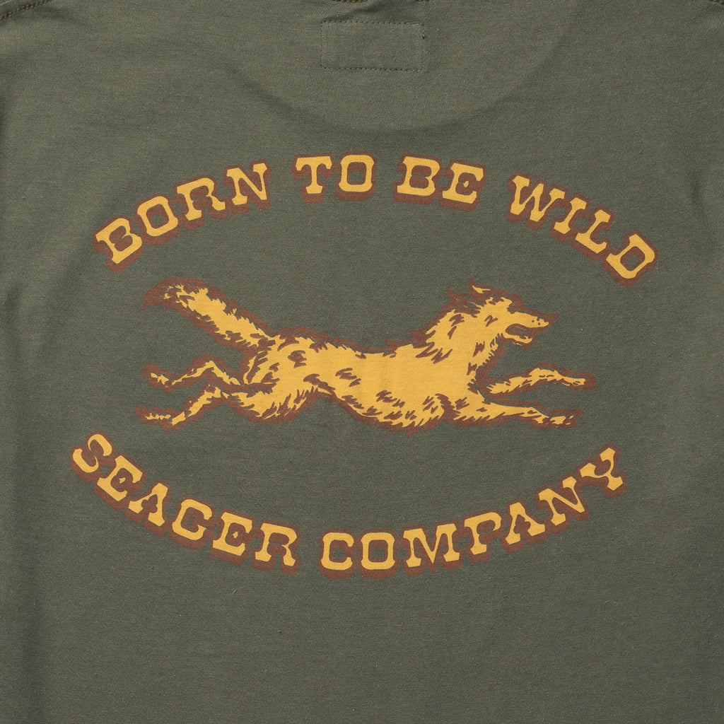 Born Wild Tee Army Green
