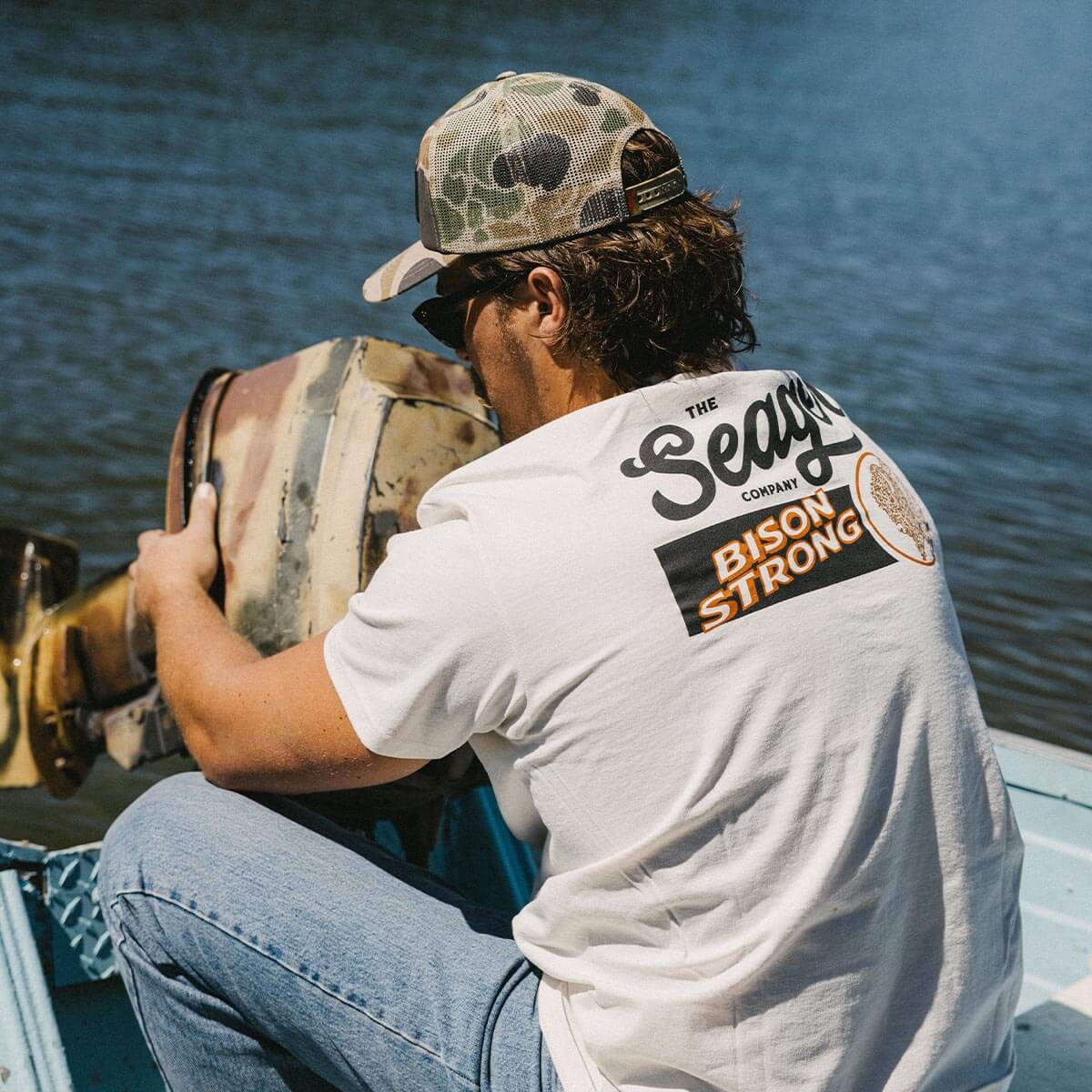 Bison Premium Tee Vintage White