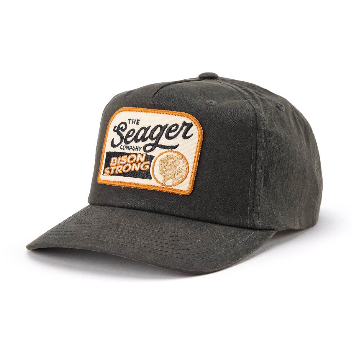 Bison Waxed Snapback Black