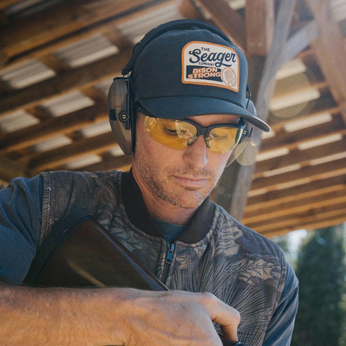 Bison Waxed Snapback Black